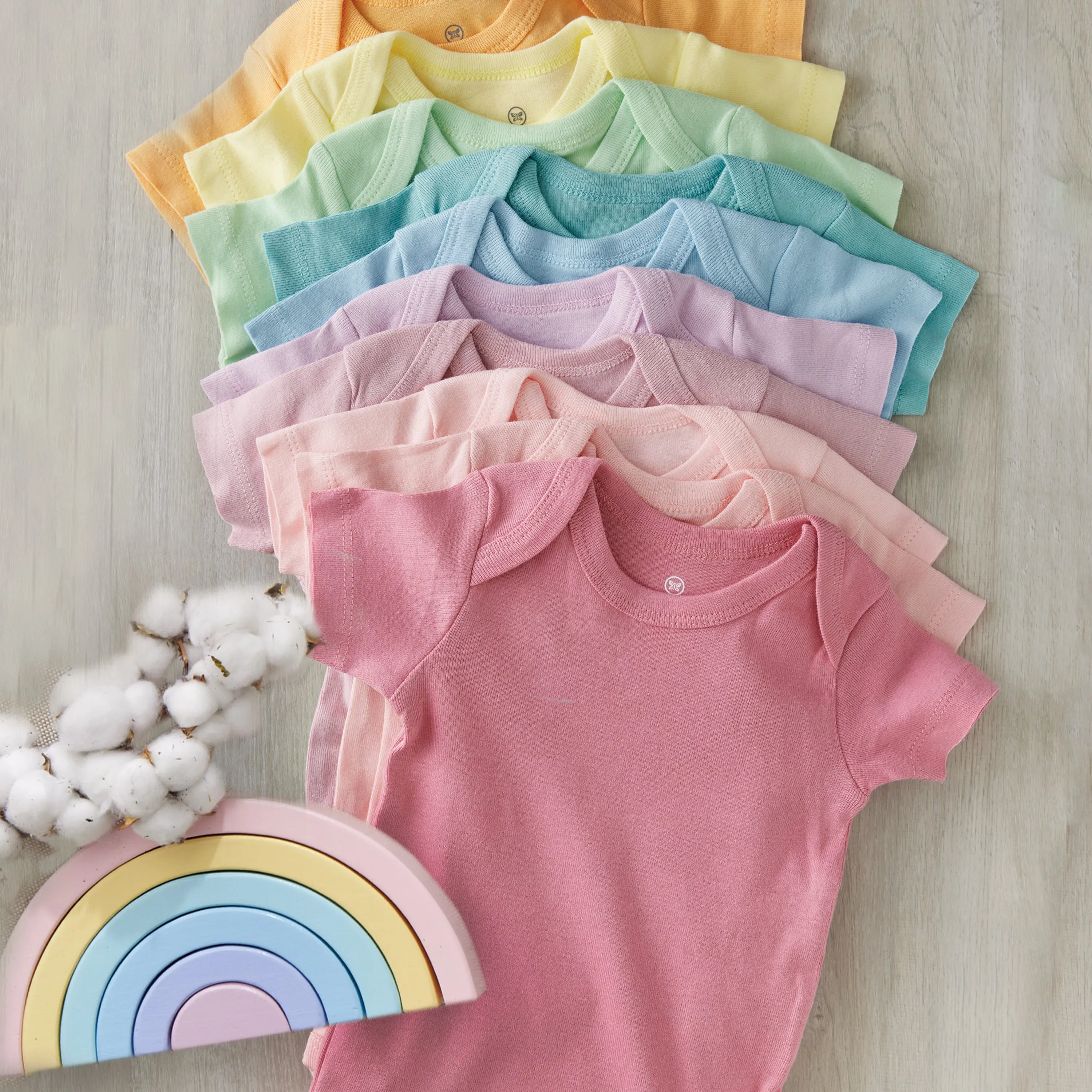 10-Pack Organic Cotton Short Sleeve Bodysuits