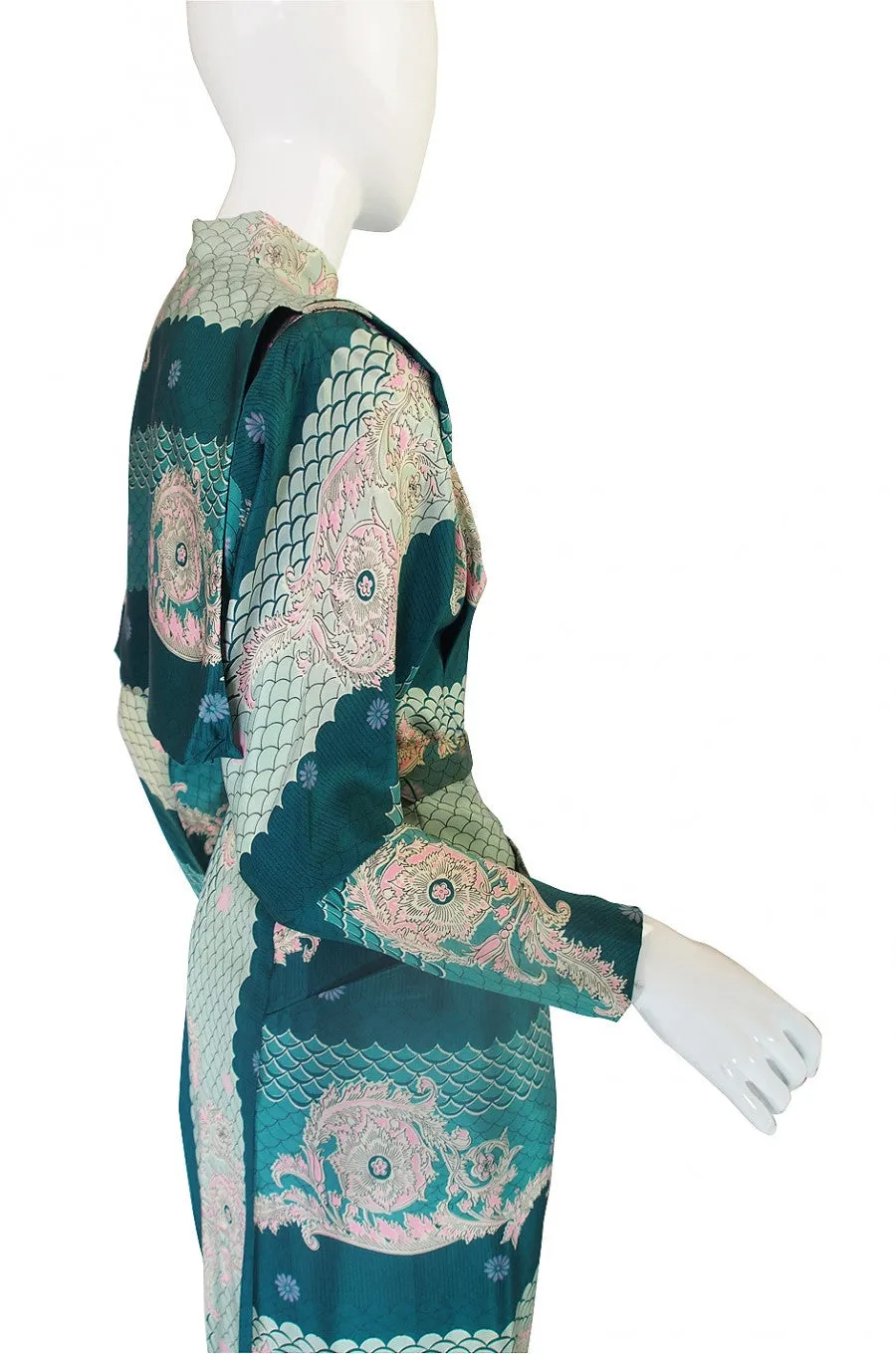 1940s Claudia Young Silk Dragon Dress