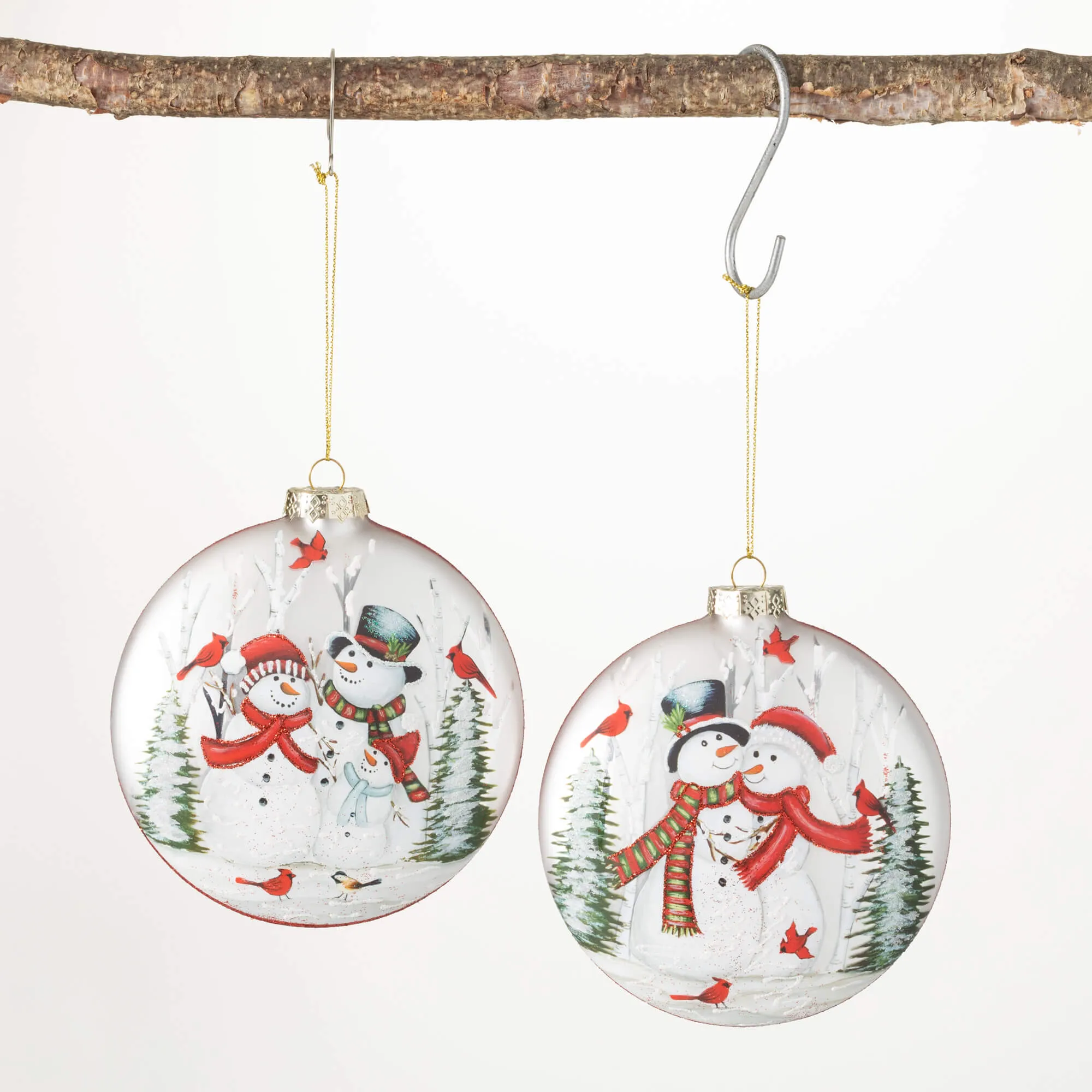 5.5"H Sullivans Snowman Ornament - Set of 2, Multicolored Christmas Ornaments