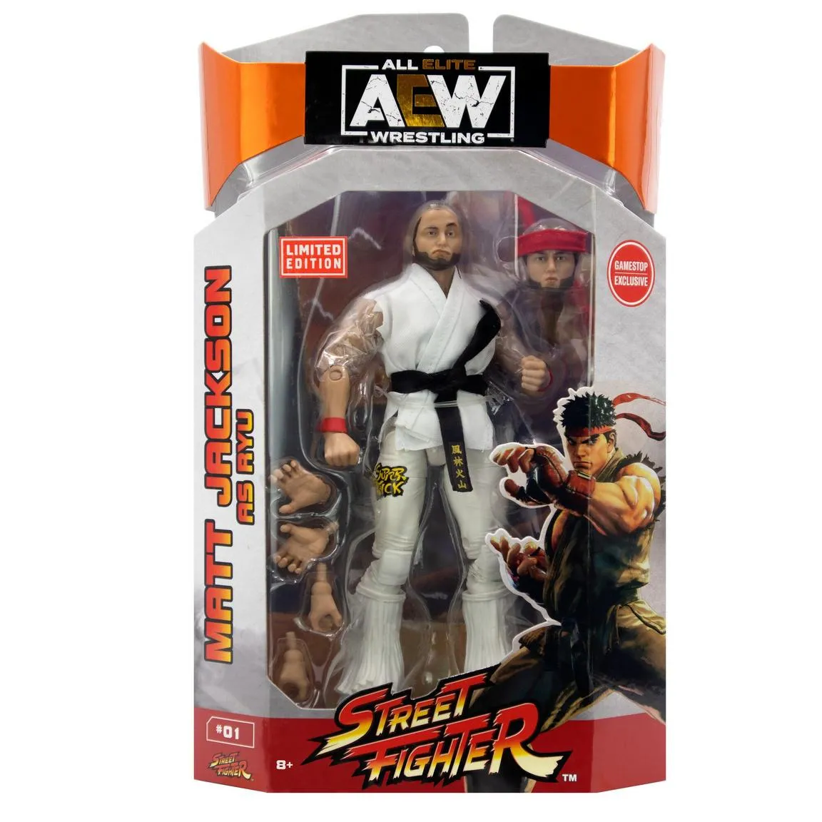 AEW x Street Fighter : Matt Jackson Game Stop Exclusive Figure * Hand Signed *