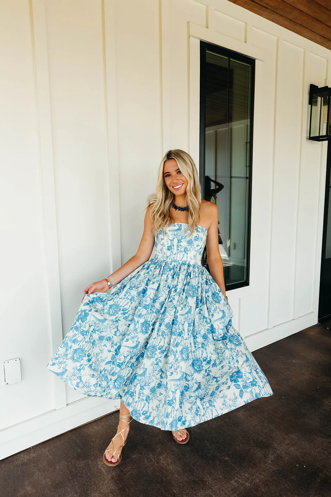 Alba Midi Dress - Blue