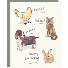 Animal Sounds Birthday Card