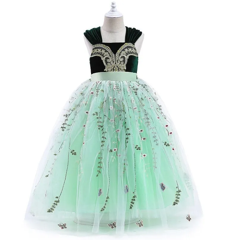 Anna Frozen Inspired Princess Girls Dress