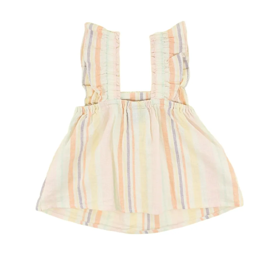 Art Class 2 Pc Top And Shorts Set With Lace Details - Multi Stripes