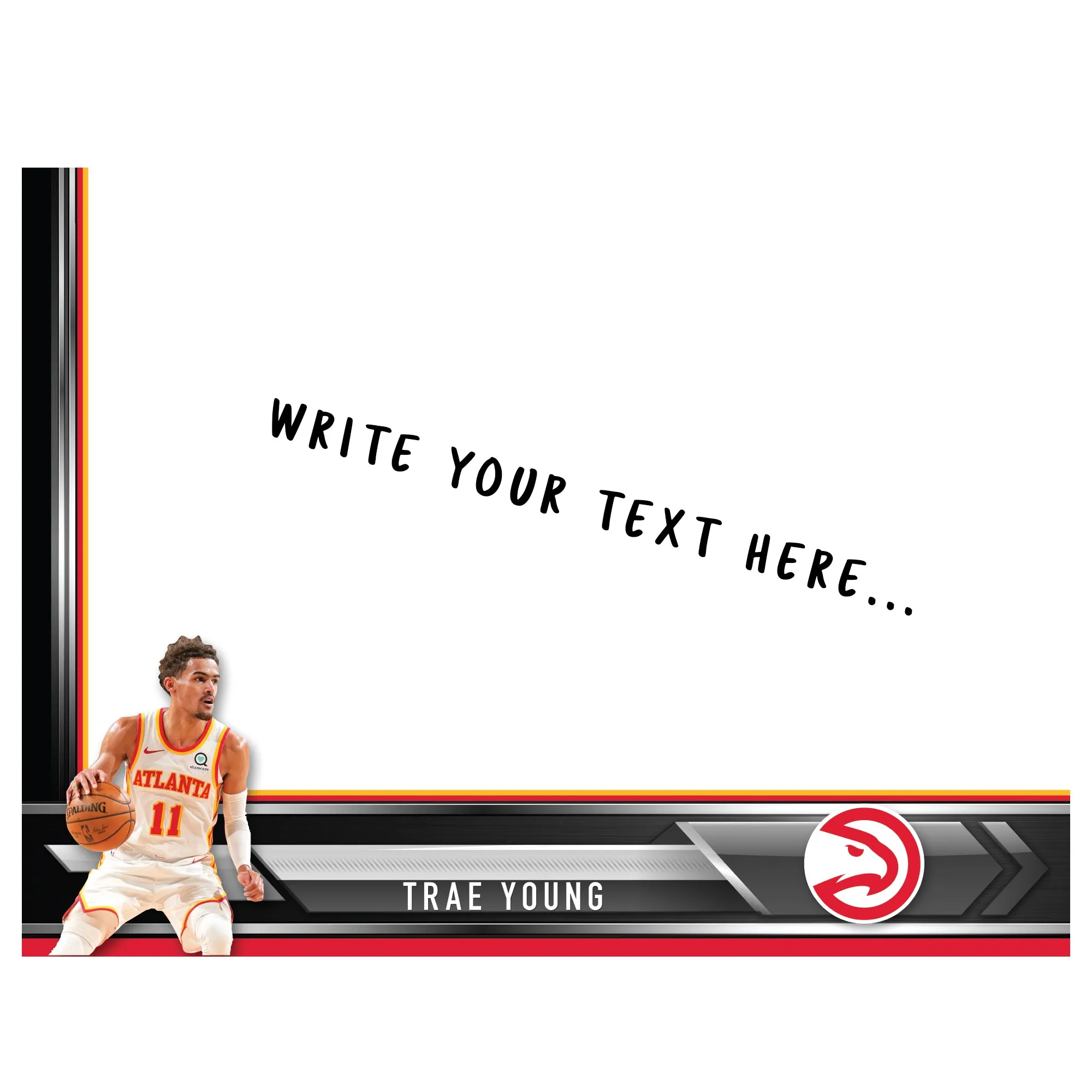 Atlanta Hawks: Trae Young Dry Erase Whiteboard - Officially Licensed NBA Removable Adhesive Decal