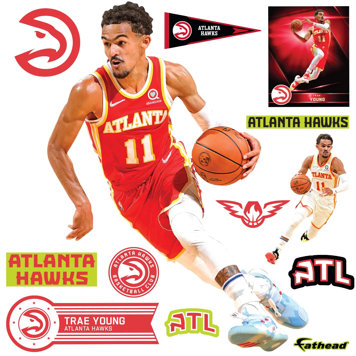 Atlanta Hawks: Trae Young - Officially Licensed NBA Removable Adhesive Decal