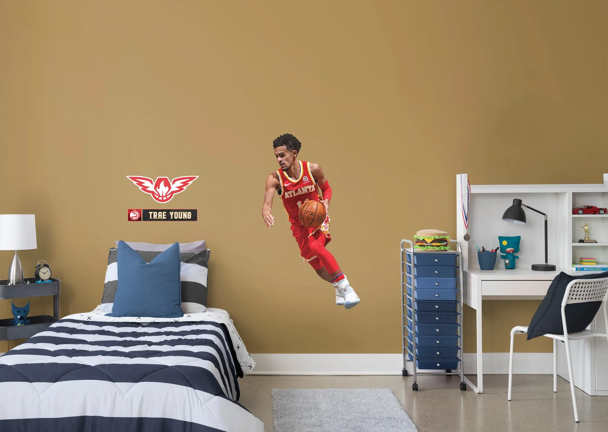 Atlanta Hawks Trae Young  Red Jersey        - Officially Licensed NBA Removable Wall   Adhesive Decal