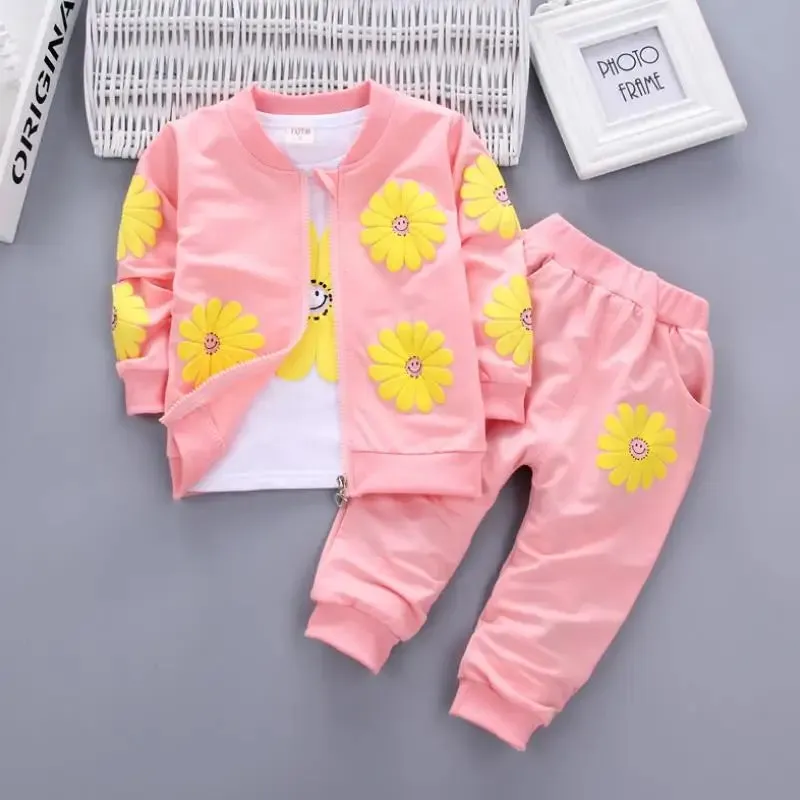 Baby Girl 0-4y Animal Floral Pink Tracksuit Sets