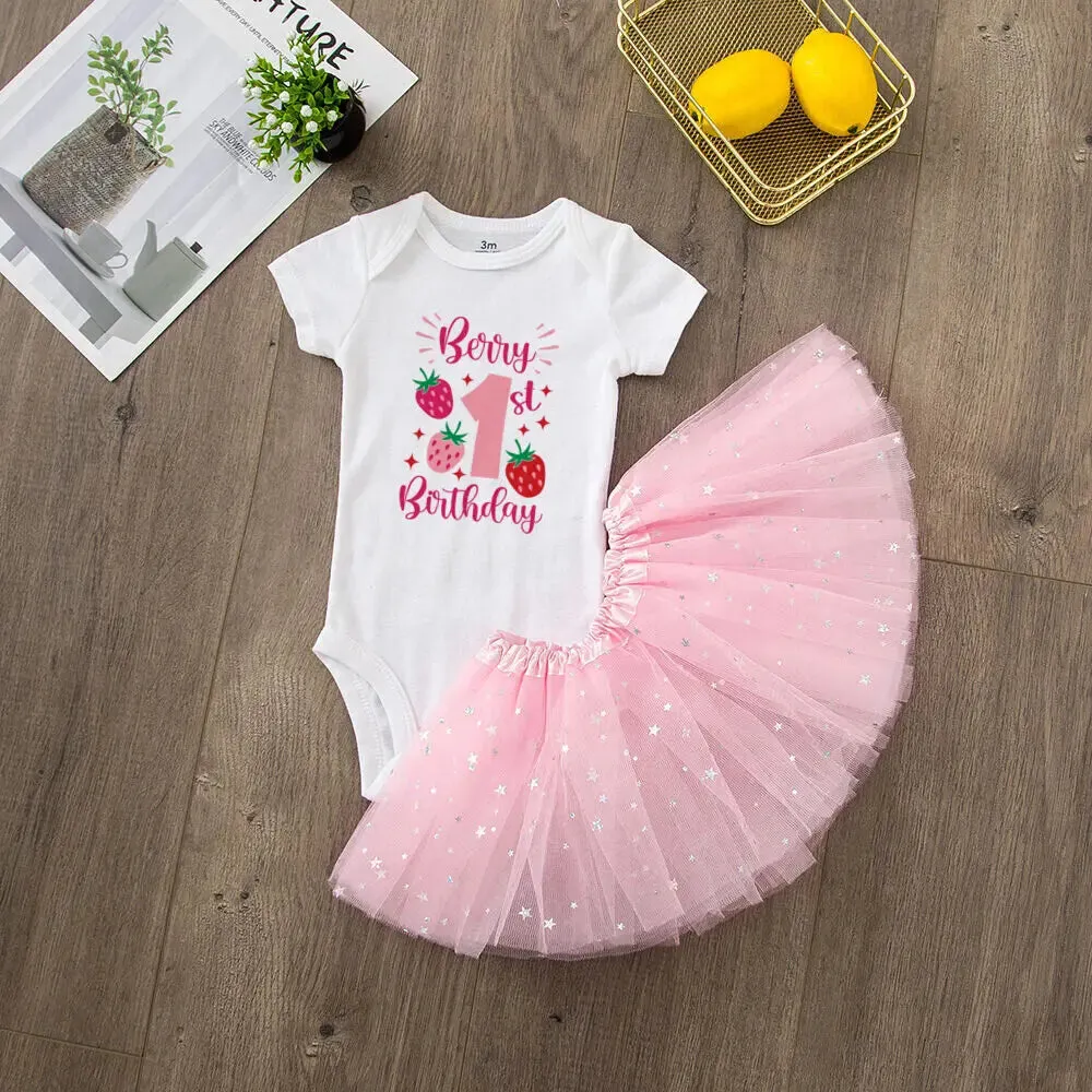 Baby Girl 1st Birthday Outfit Tutu Dress Set