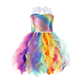 Baby Girl 2-12Y Rainbow Princess Birthday Dress