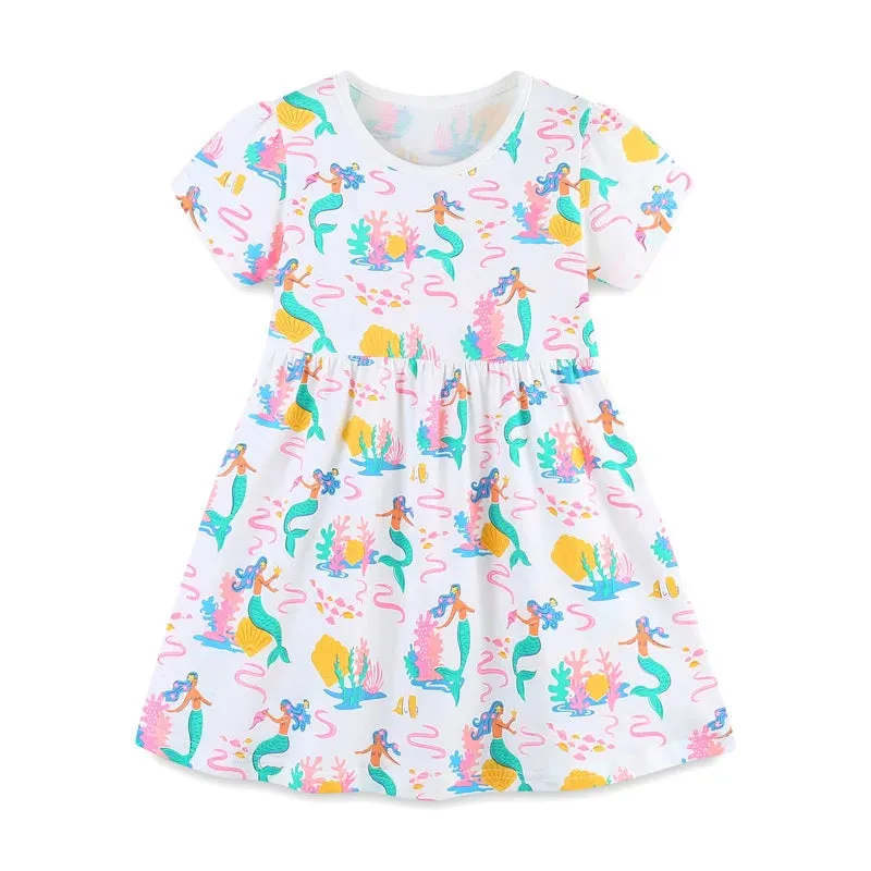 Baby Girl 2-7T Butterfly Unicorn Casual Frock Dress