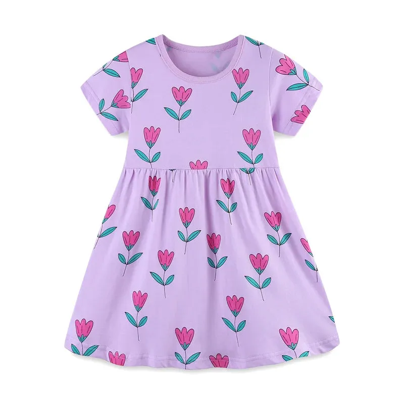 Baby Girl 2-7T Butterfly Unicorn Casual Frock Dress