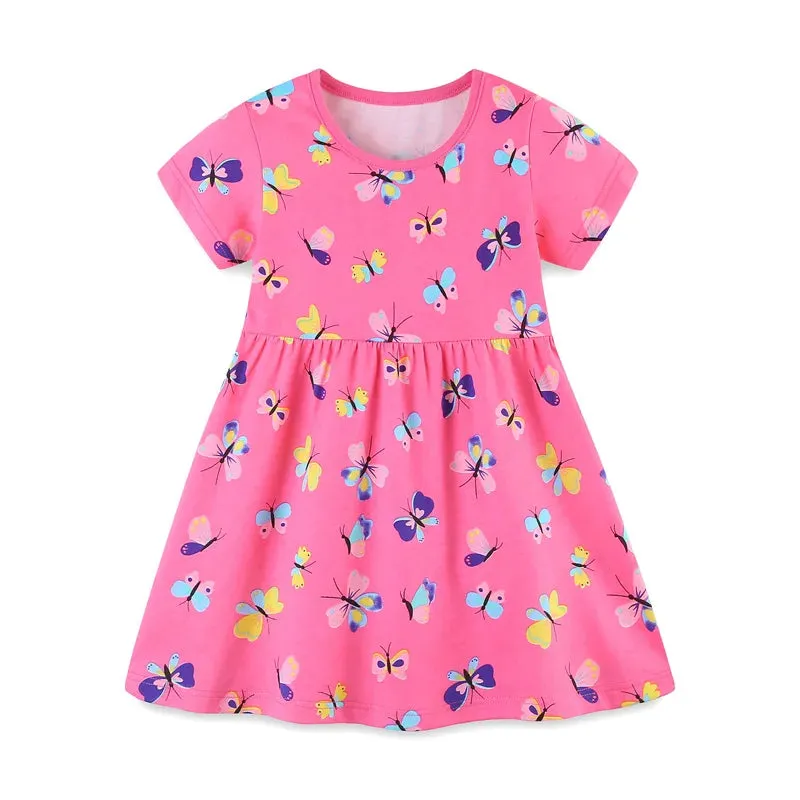 Baby Girl 2-7T Butterfly Unicorn Casual Frock Dress