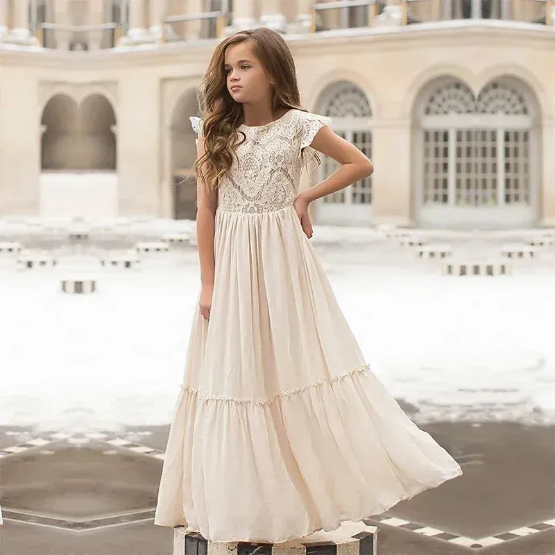 Baby Girl Lace Bohemian Elegant 3-15Y Summer Dress