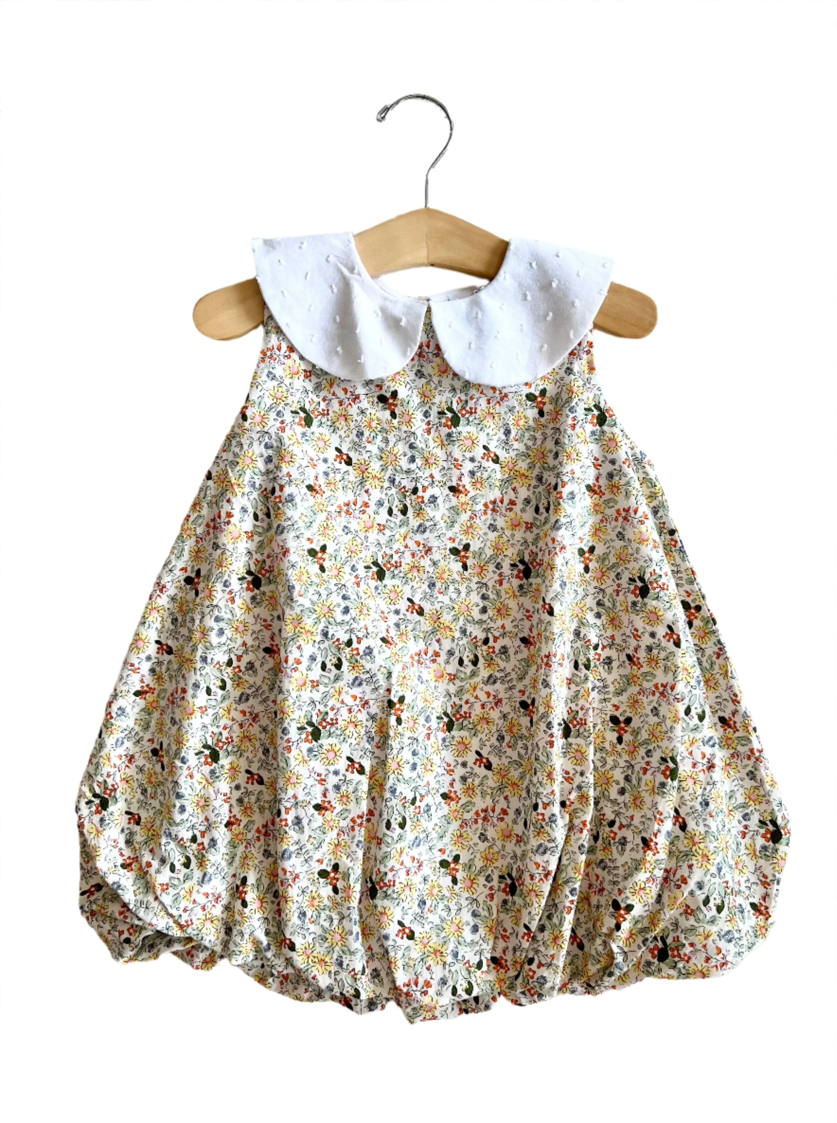 Baby Mini Garden Sleeveless Peter Pan Collar Bubble Dress