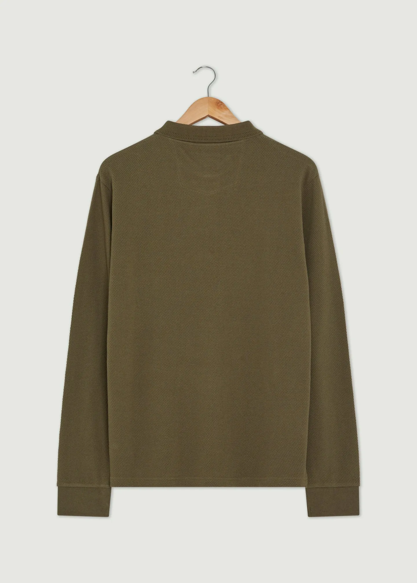 Barone Long Sleeve Polo - Khaki