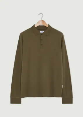 Barone Long Sleeve Polo - Khaki