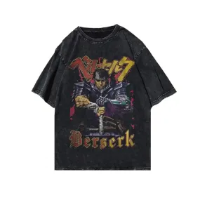 Berserk Retro Anime Necklace Round Neck T Shirt