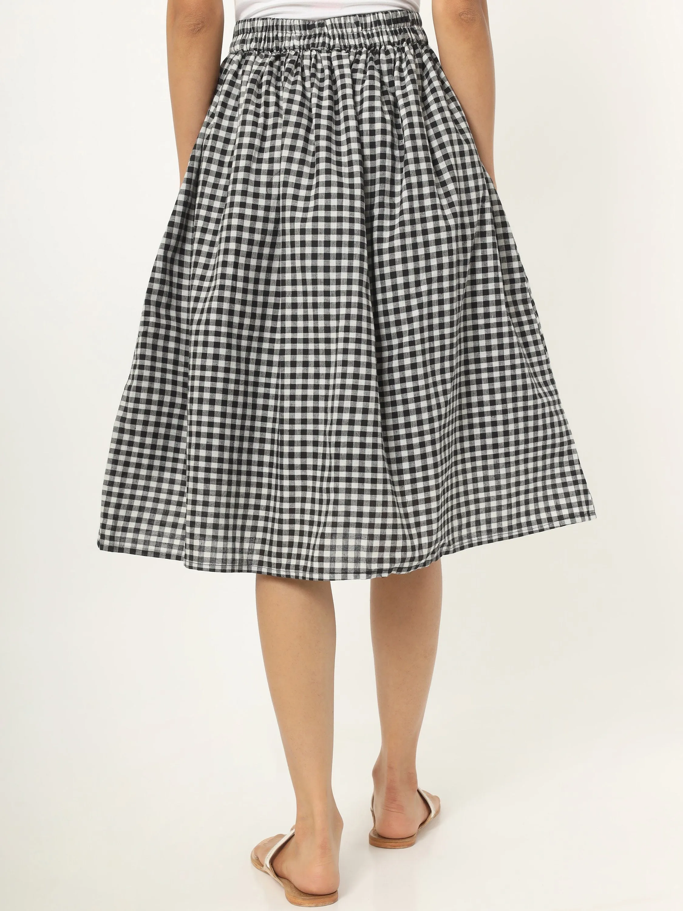 Black and White Checks Skirt