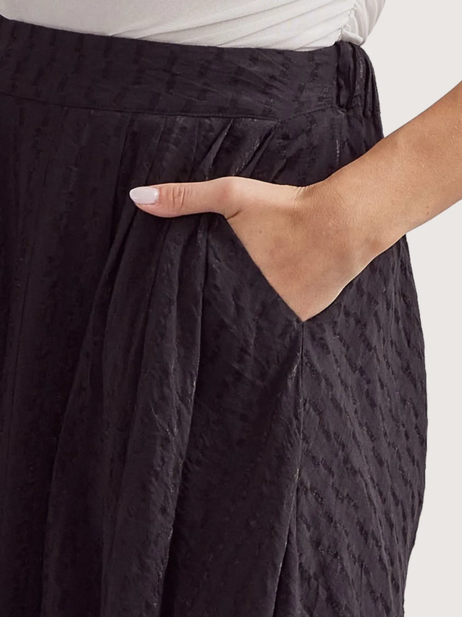 Black Pleated Maxi Skirt