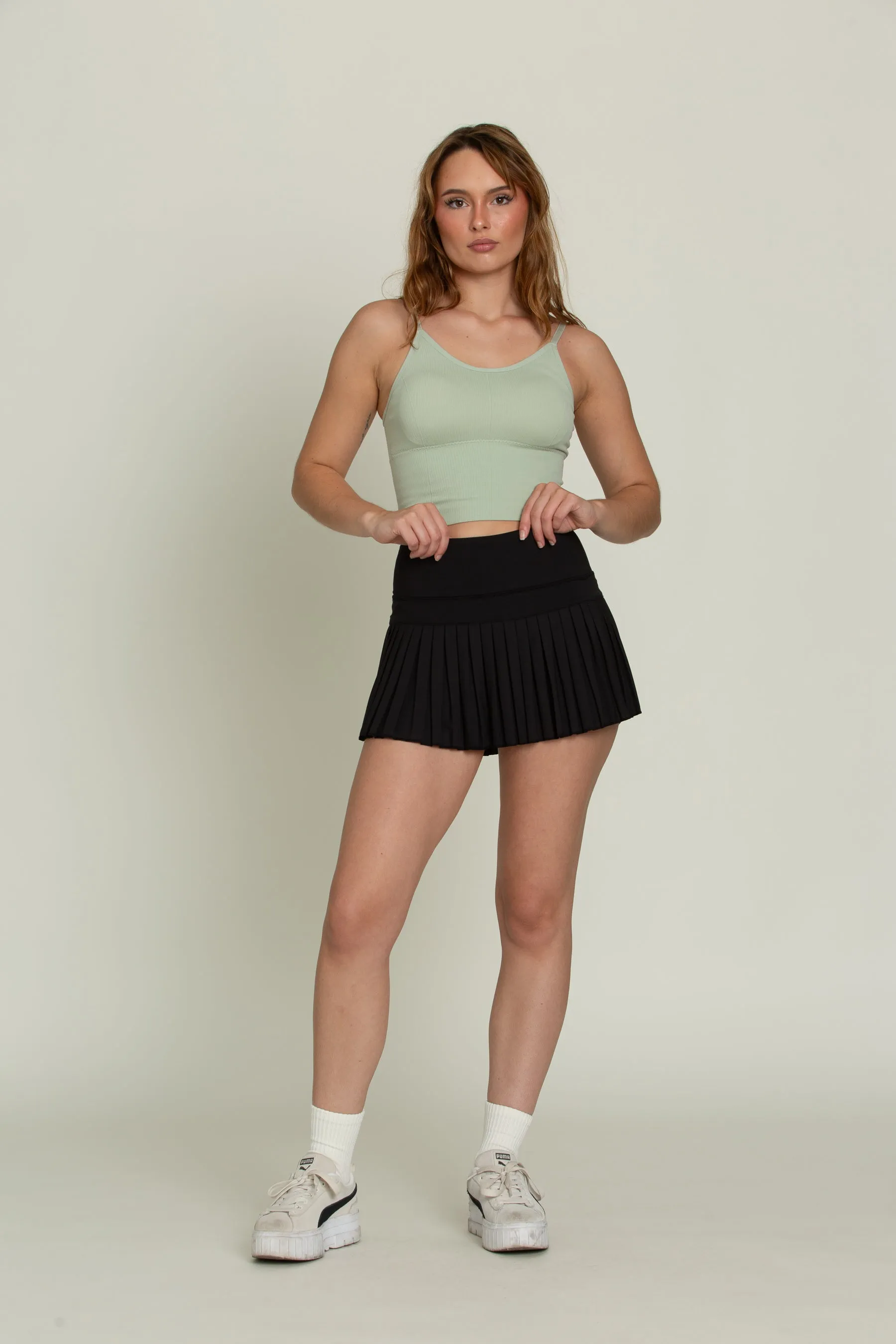 Black Pleated Tennis Skirt