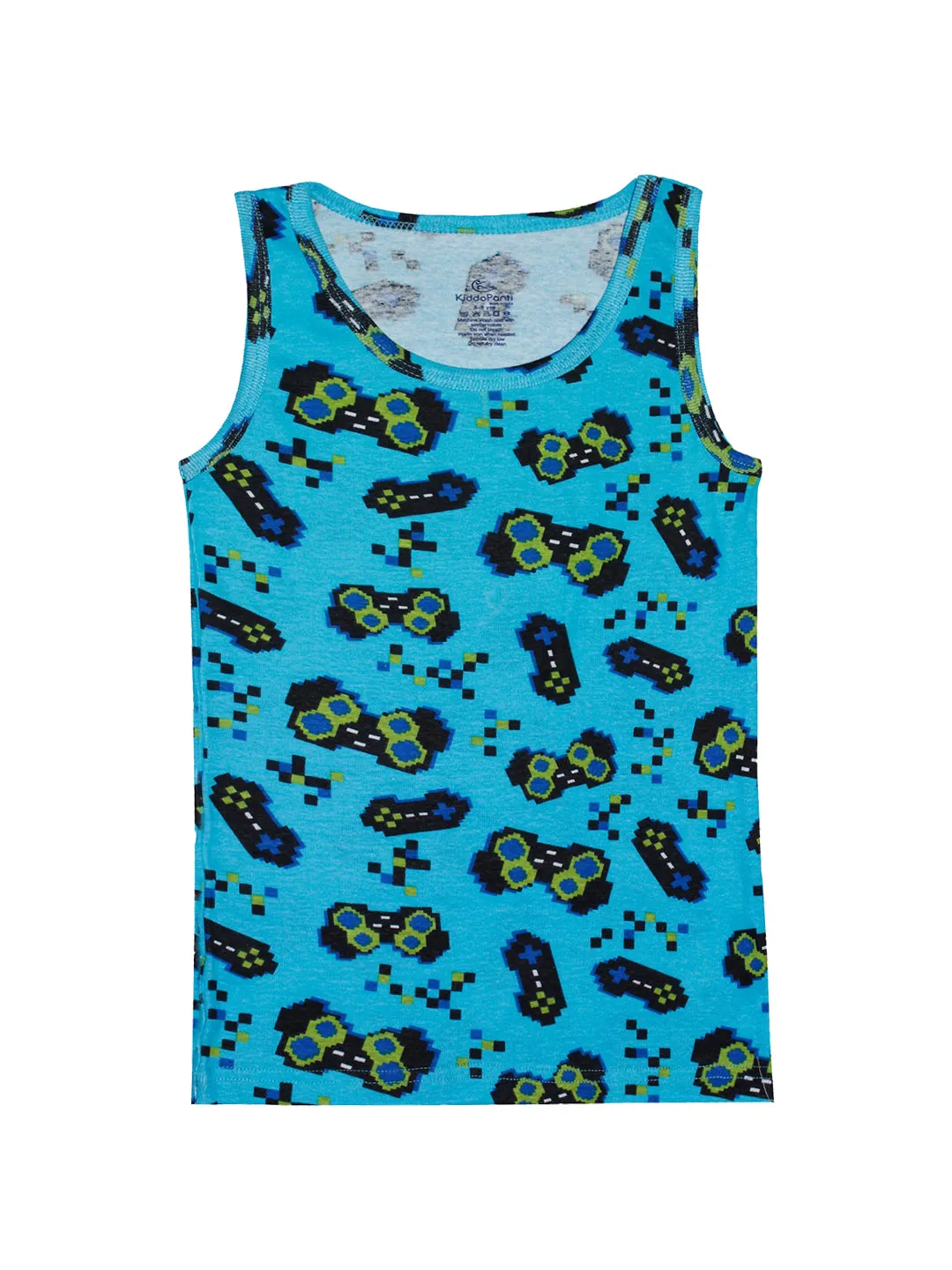 Boys AOP Printed Rib Vest Pack of 2