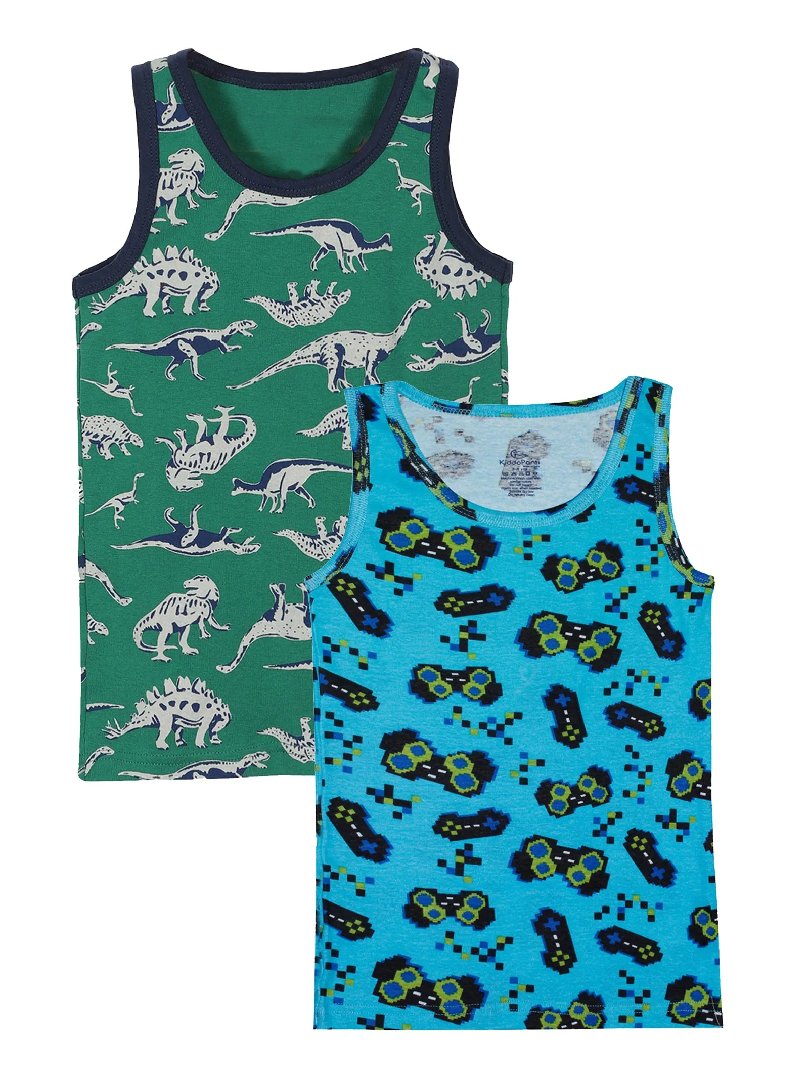 Boys AOP Printed Rib Vest Pack of 2