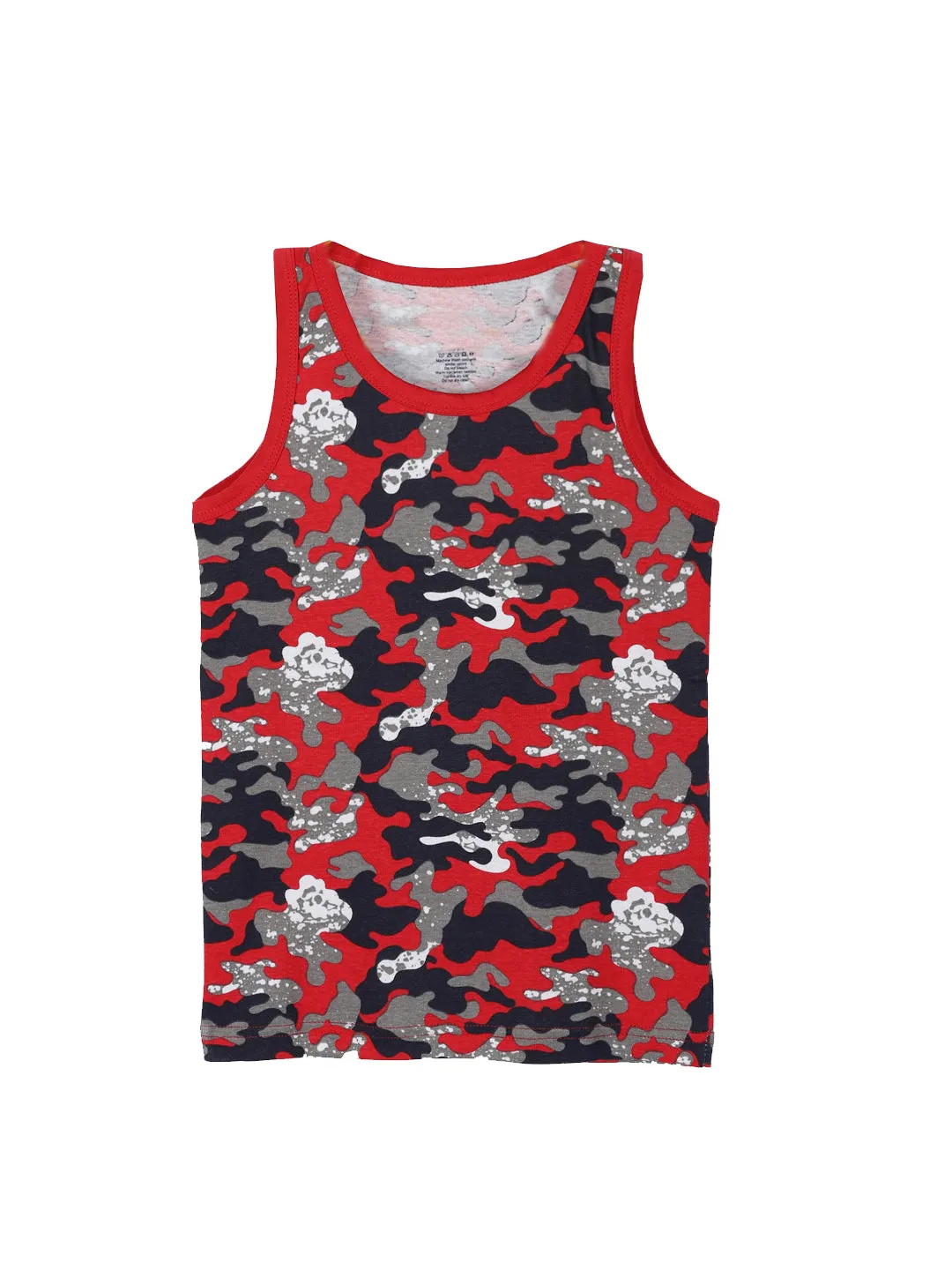 Boys AOP Printed Rib Vest Pack of 2