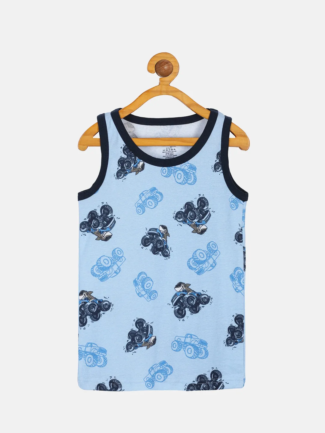 Boys AOP Printed Rib Vest Pack of 2