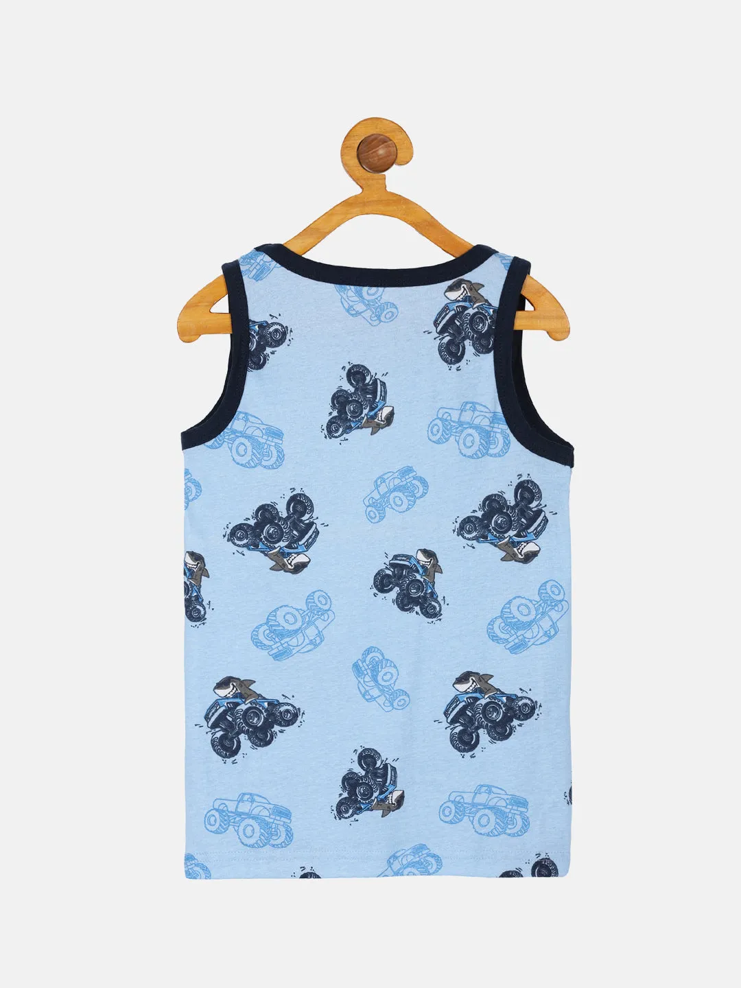 Boys AOP Printed Rib Vest Pack of 2