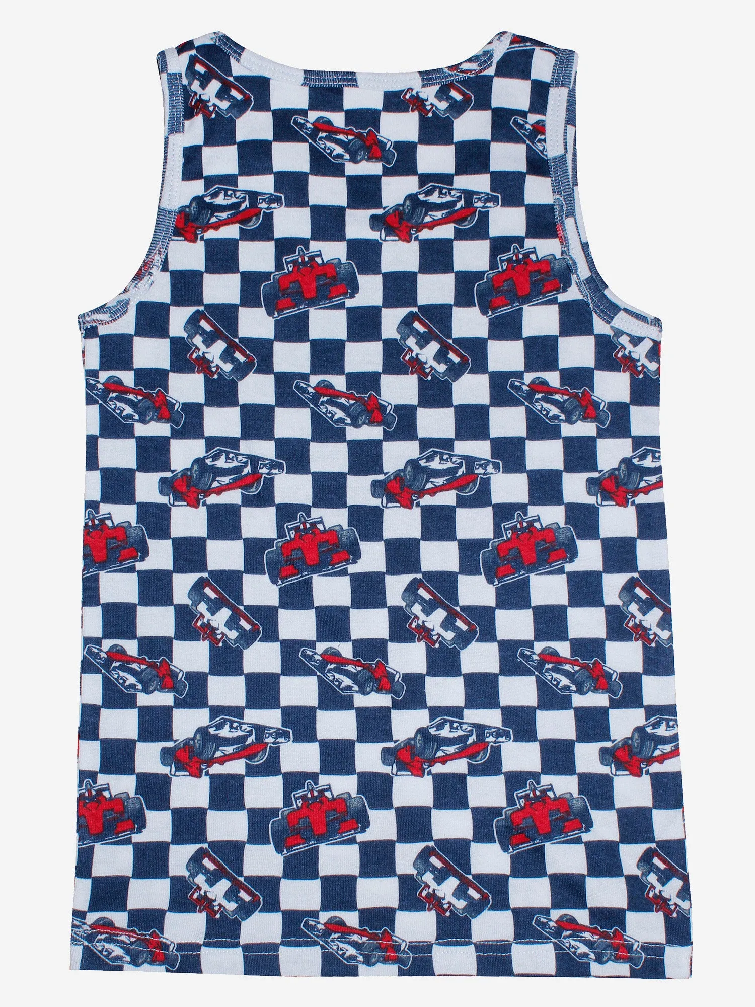 Boys Printed Rib Vest Pack Of 2