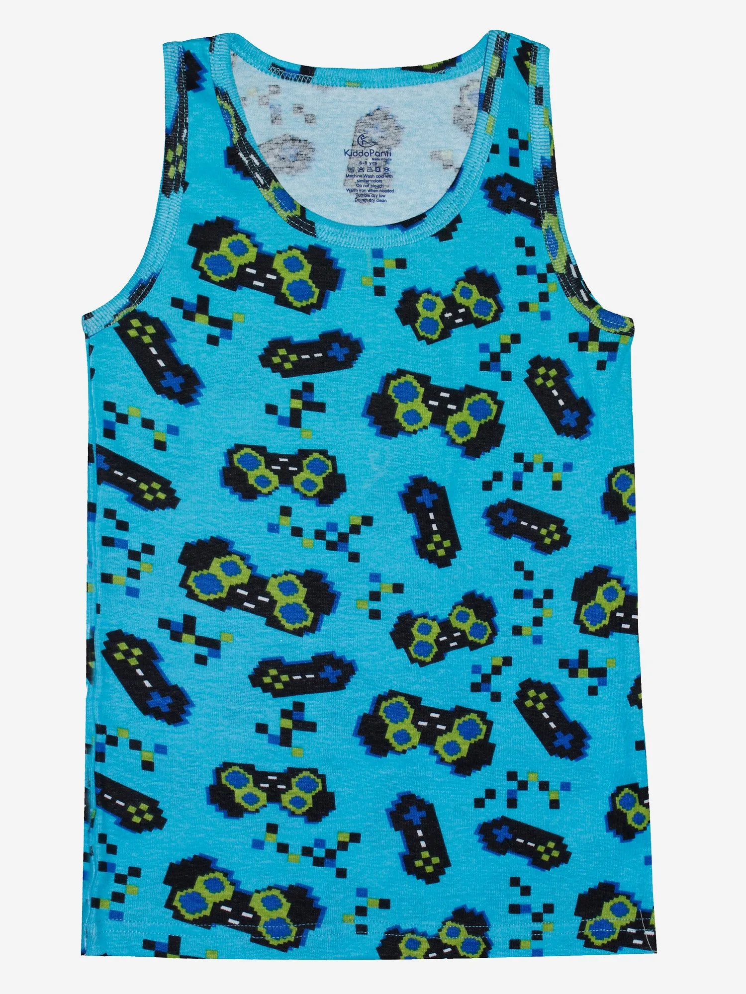 Boys Printed Rib Vest Pack Of 3