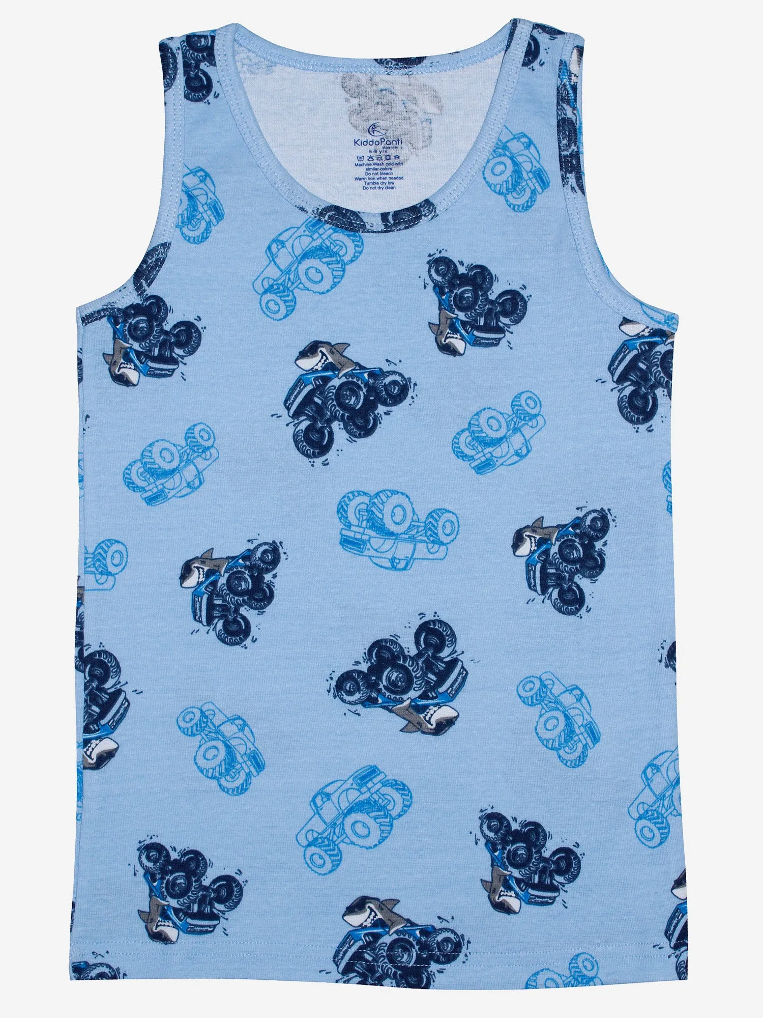 Boys Printed Rib Vest Pack Of 3