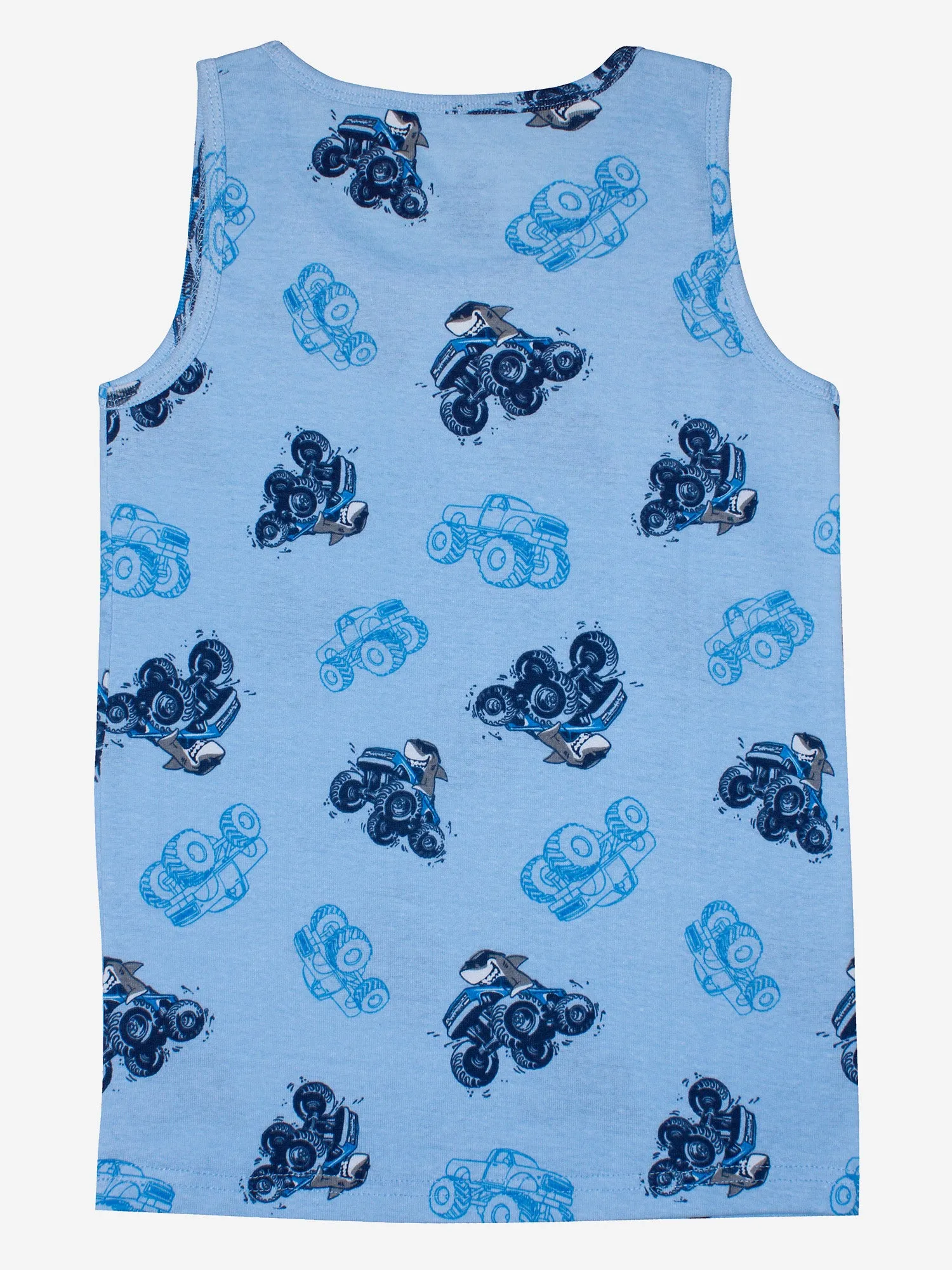 Boys Printed Rib Vest Pack Of 3