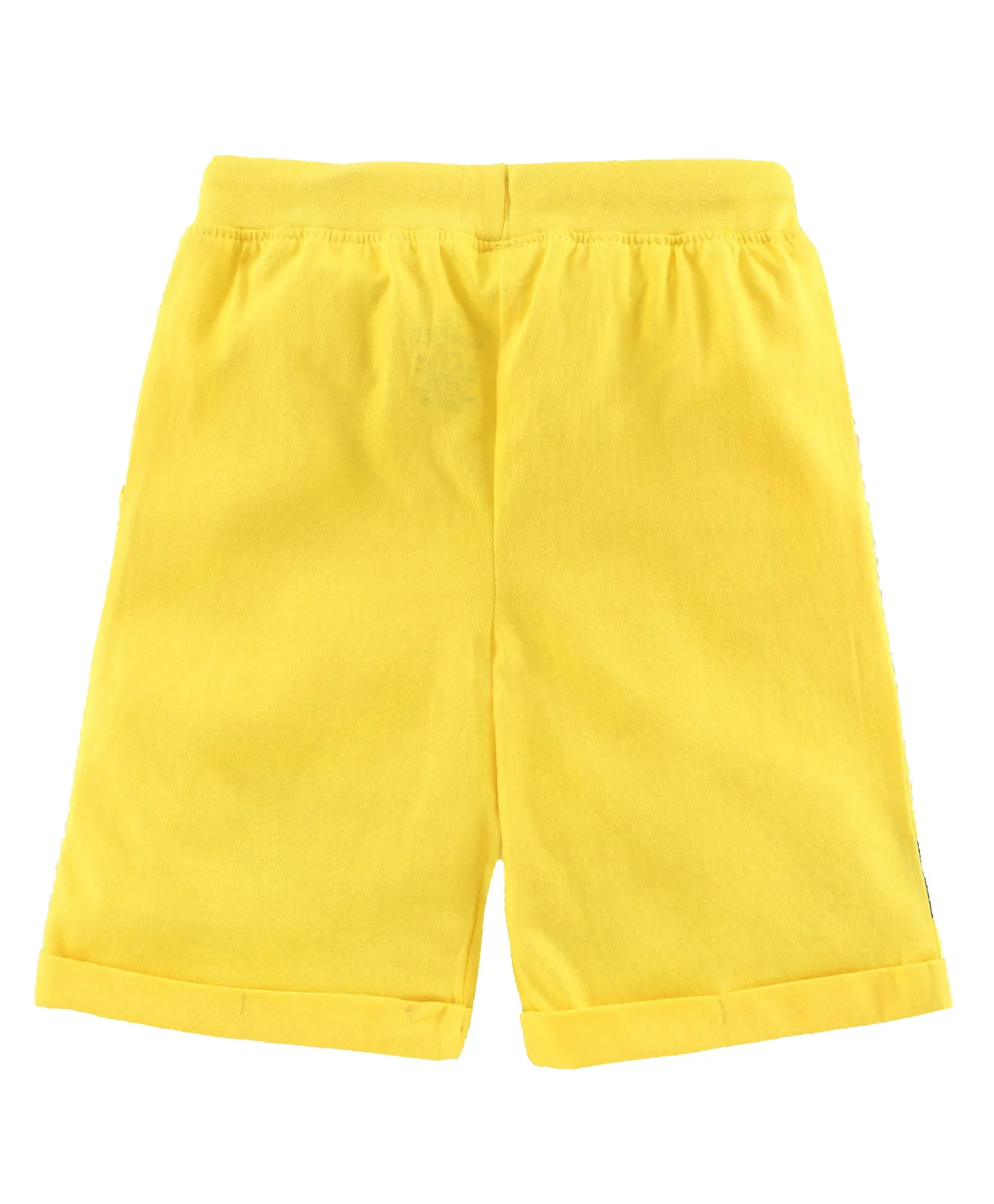 Boys Pull on Shorts with roll up hem & applique - Pack of 2