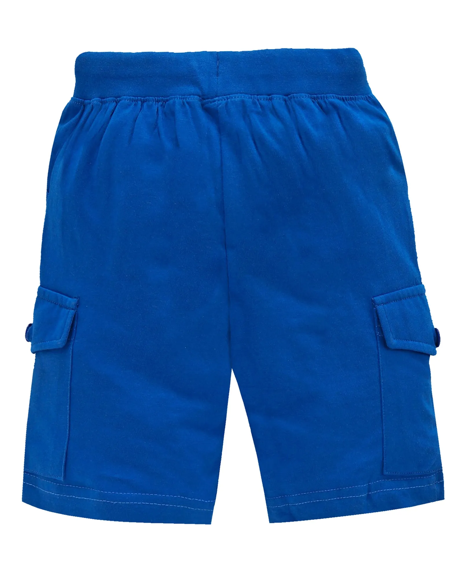 Boys Solid Knee Length Knit Cargo Shorts - Pack Of 2