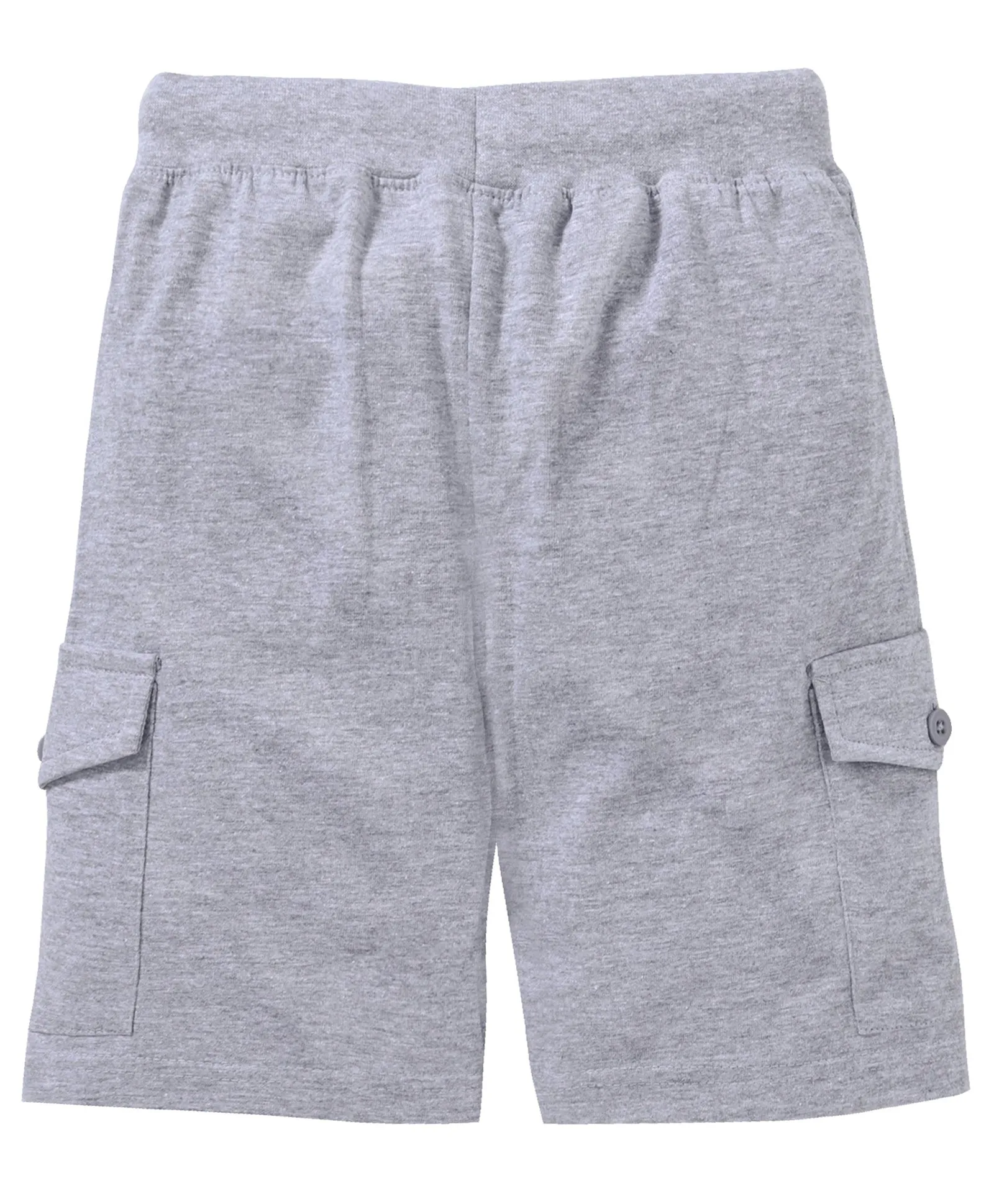 Boys Solid Knee Length Knit Cargo Shorts - Pack Of 2