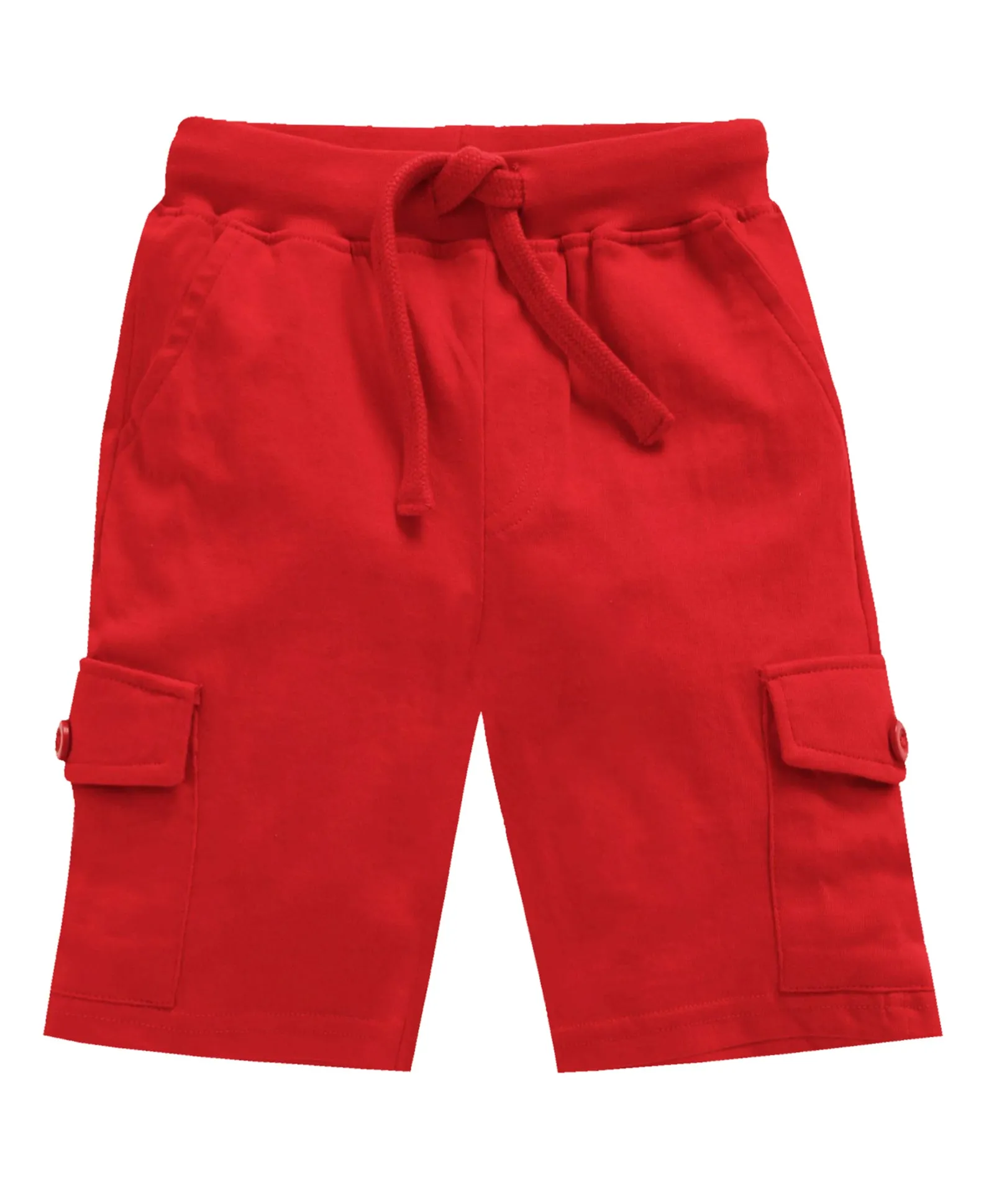 Boys Solid Knit Knee length Cargo Shorts - Pack of 2