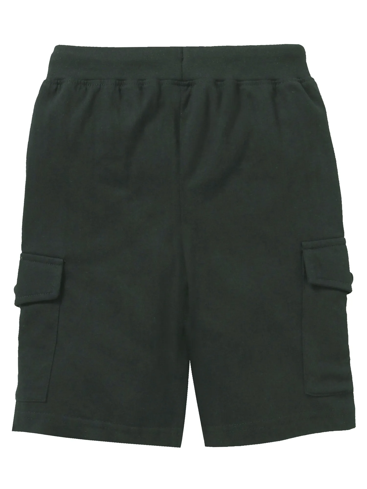 Boys Solid Knit Knee length Cargo Shorts - Pack of 2