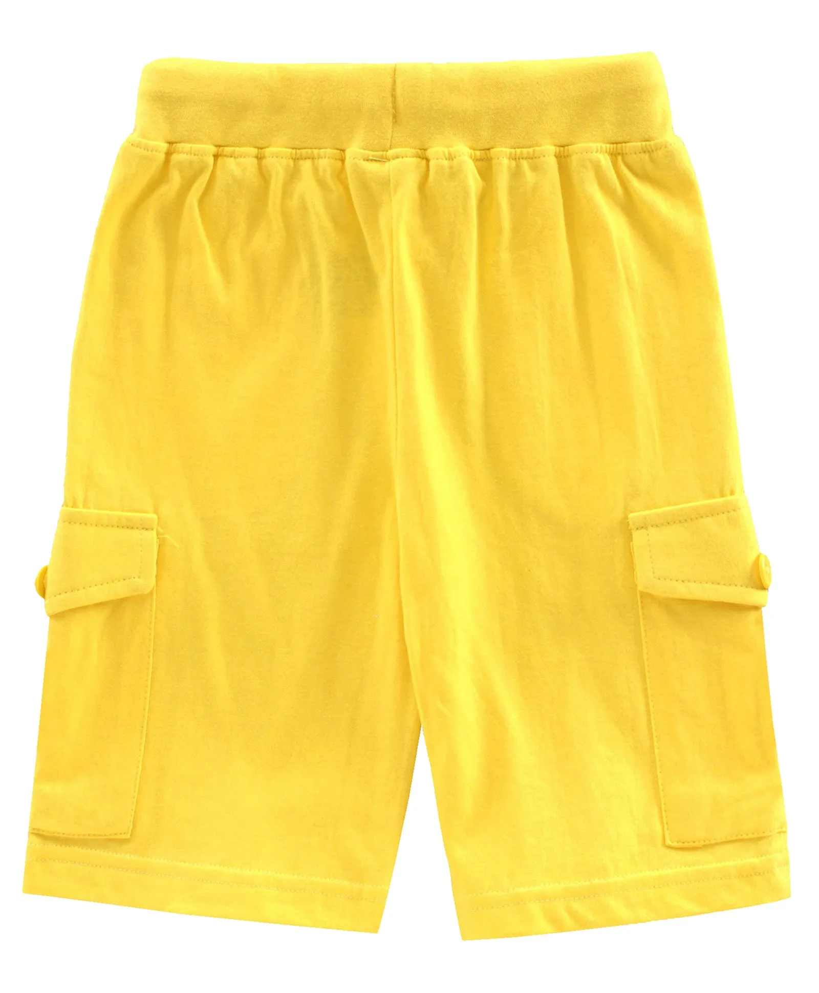 Boys Solid Knit Knee length Cargo Shorts - Pack of 2