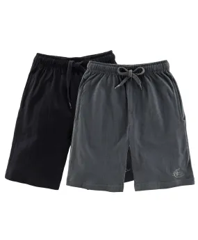 Boys Solid Knit Knee length Shorts- Pack of 2