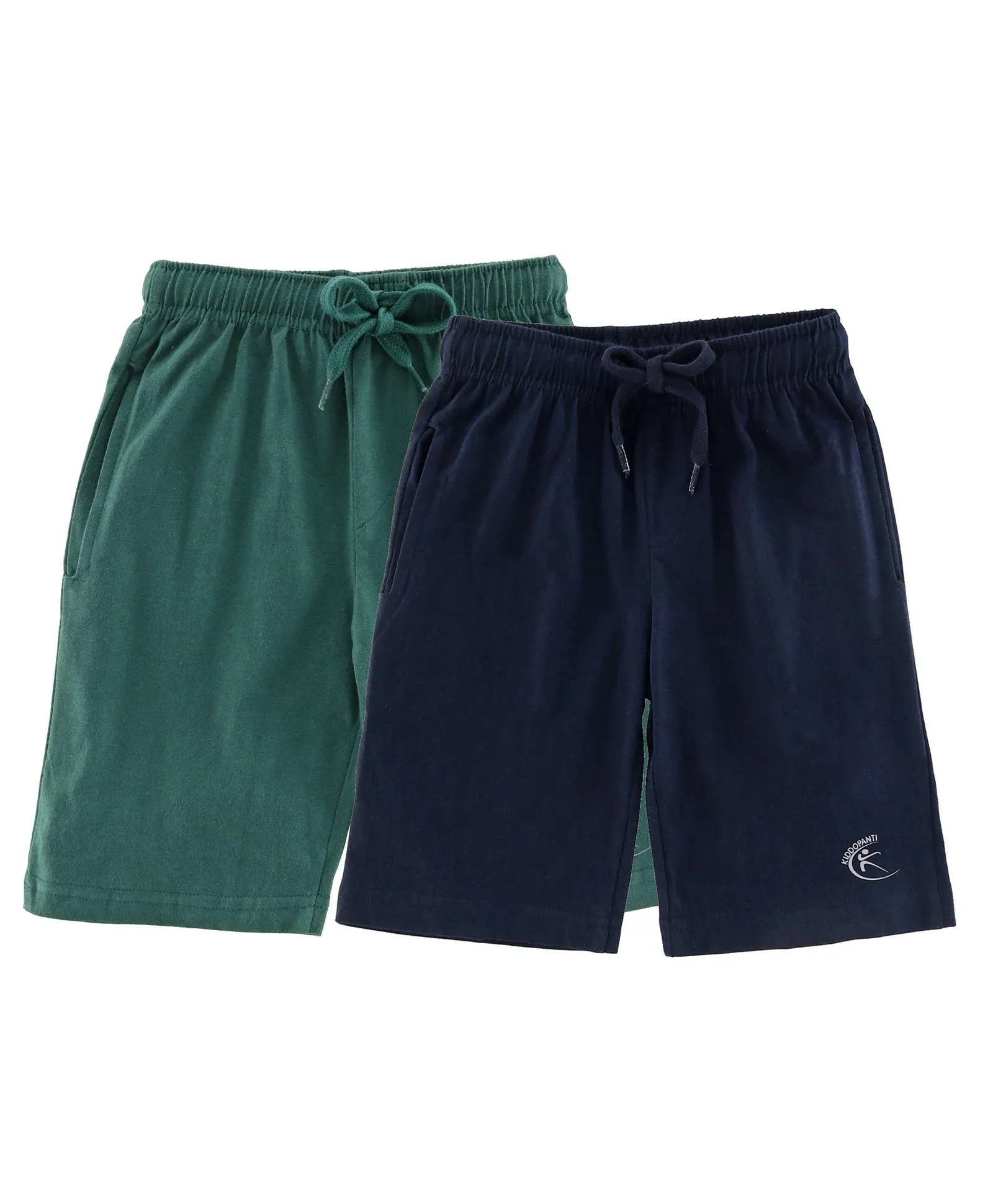 Boys Solid Knit Knee length Shorts- Pack of 2