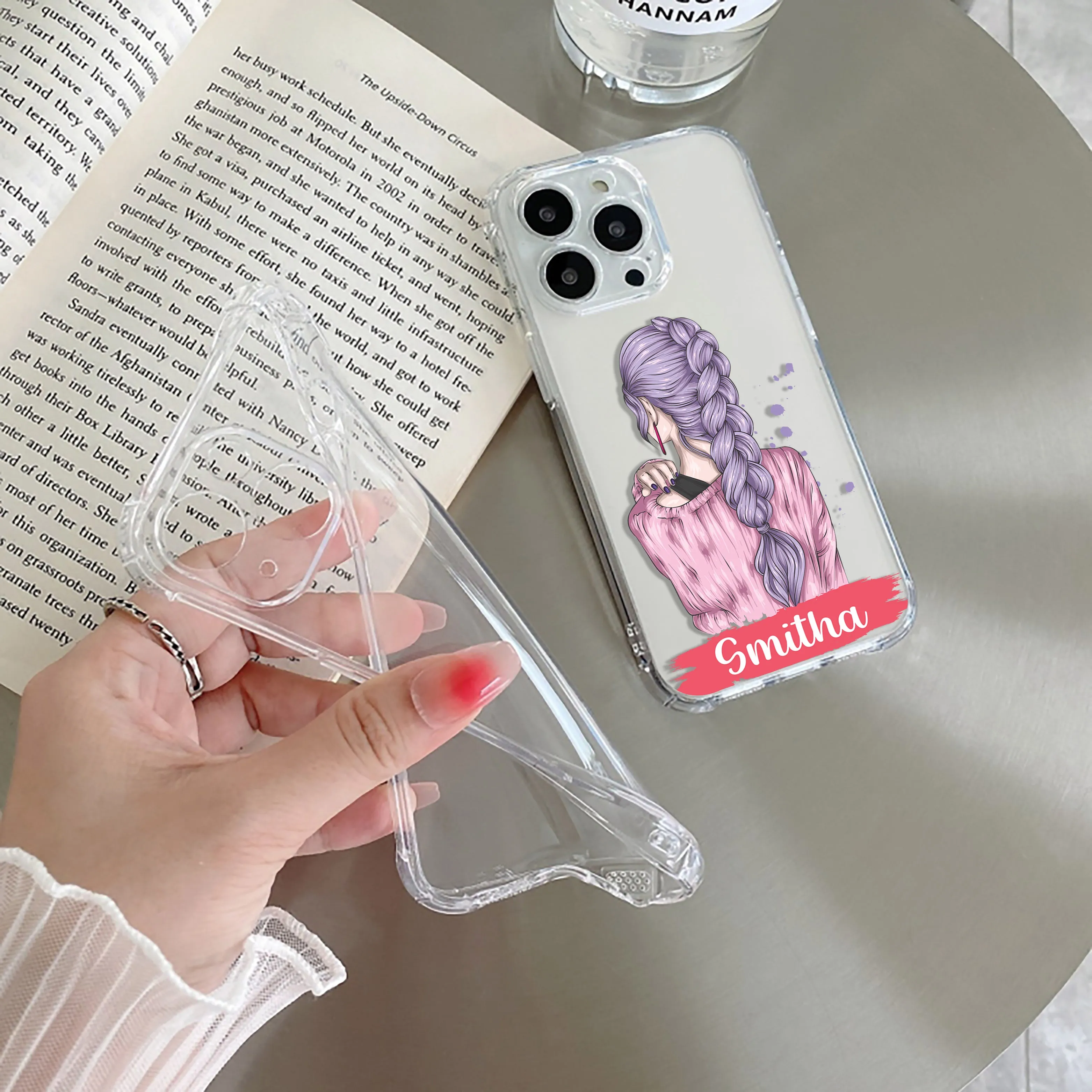 Braid Girl Customize Transparent Silicon Case For OnePlus