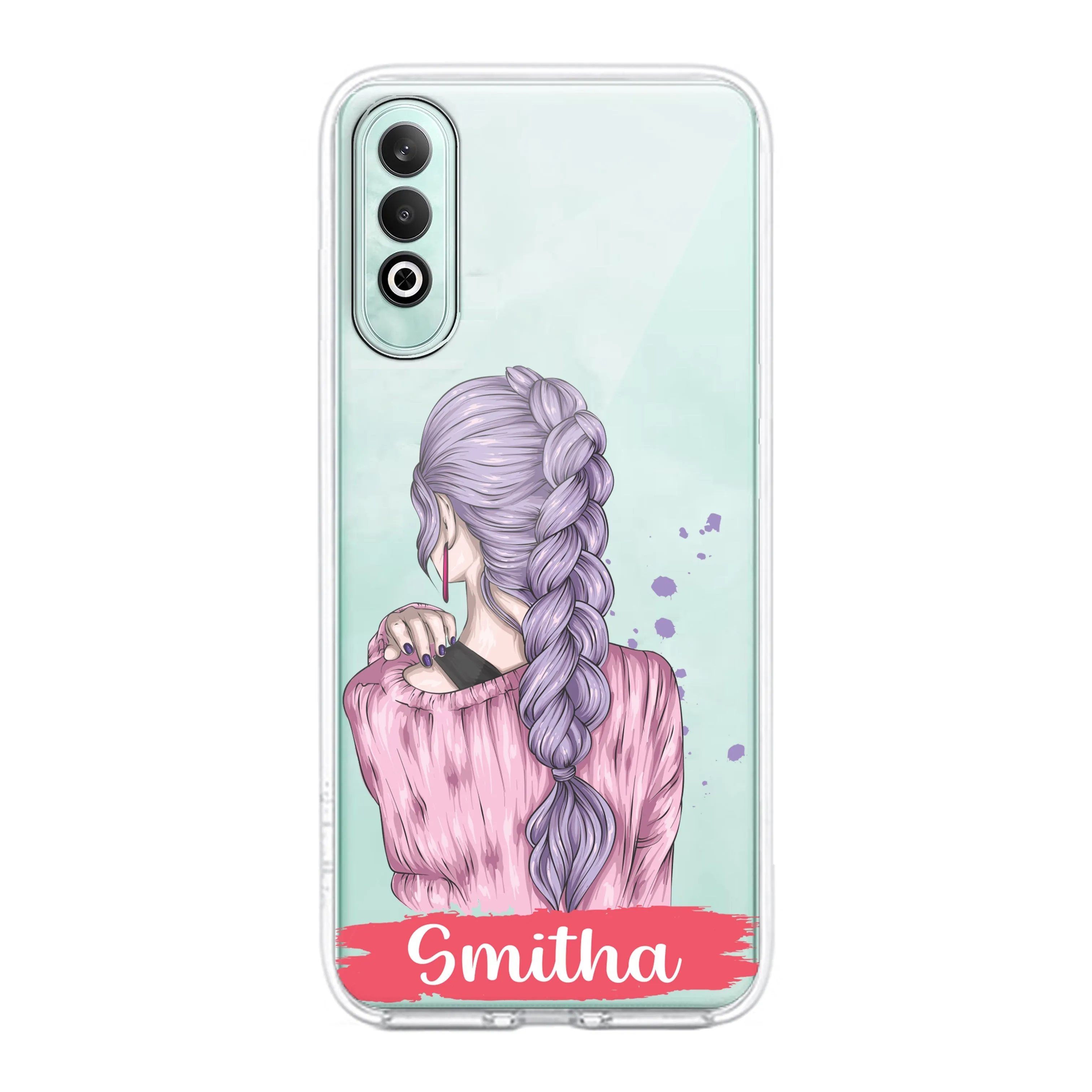 Braid Girl Customize Transparent Silicon Case For OnePlus