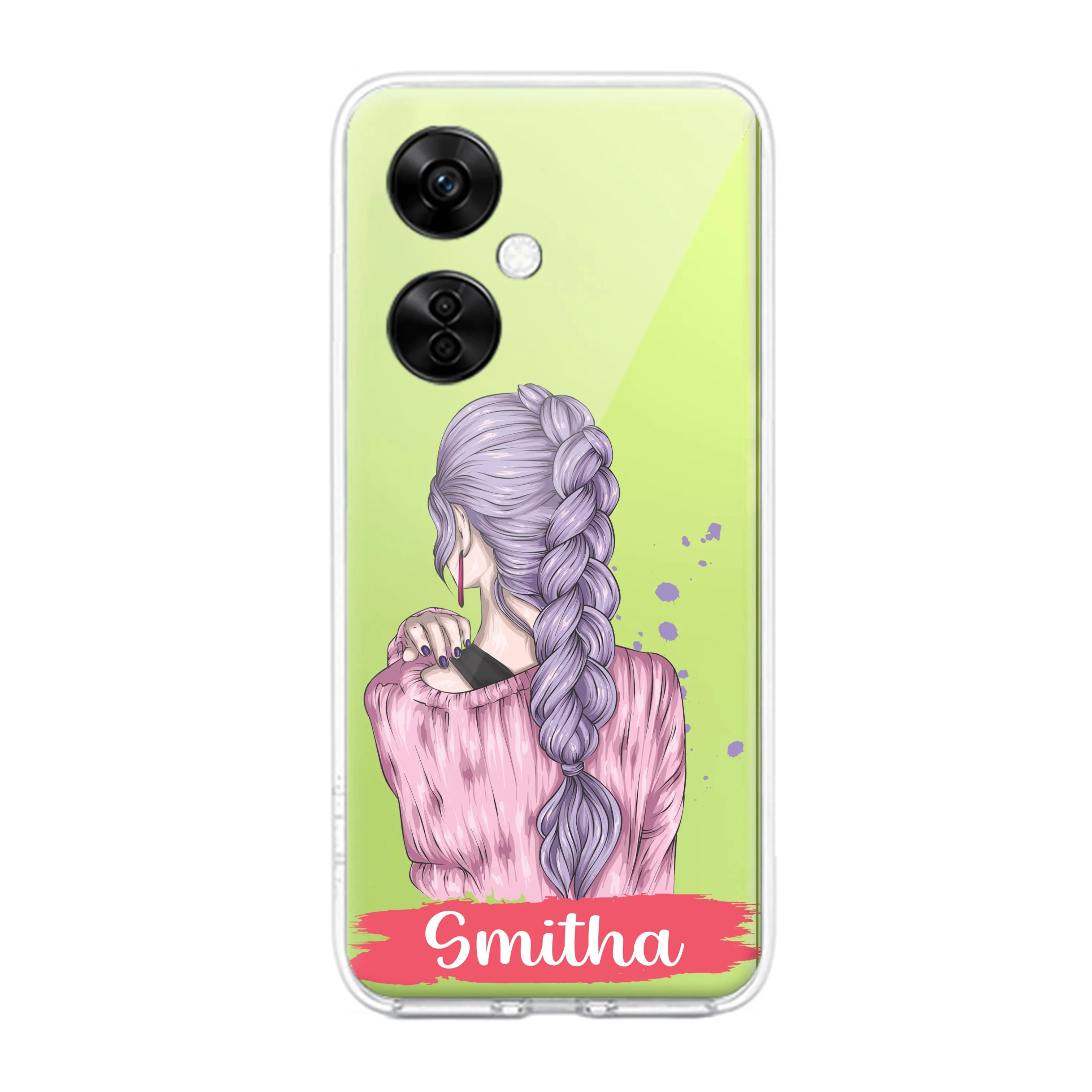 Braid Girl Customize Transparent Silicon Case For OnePlus