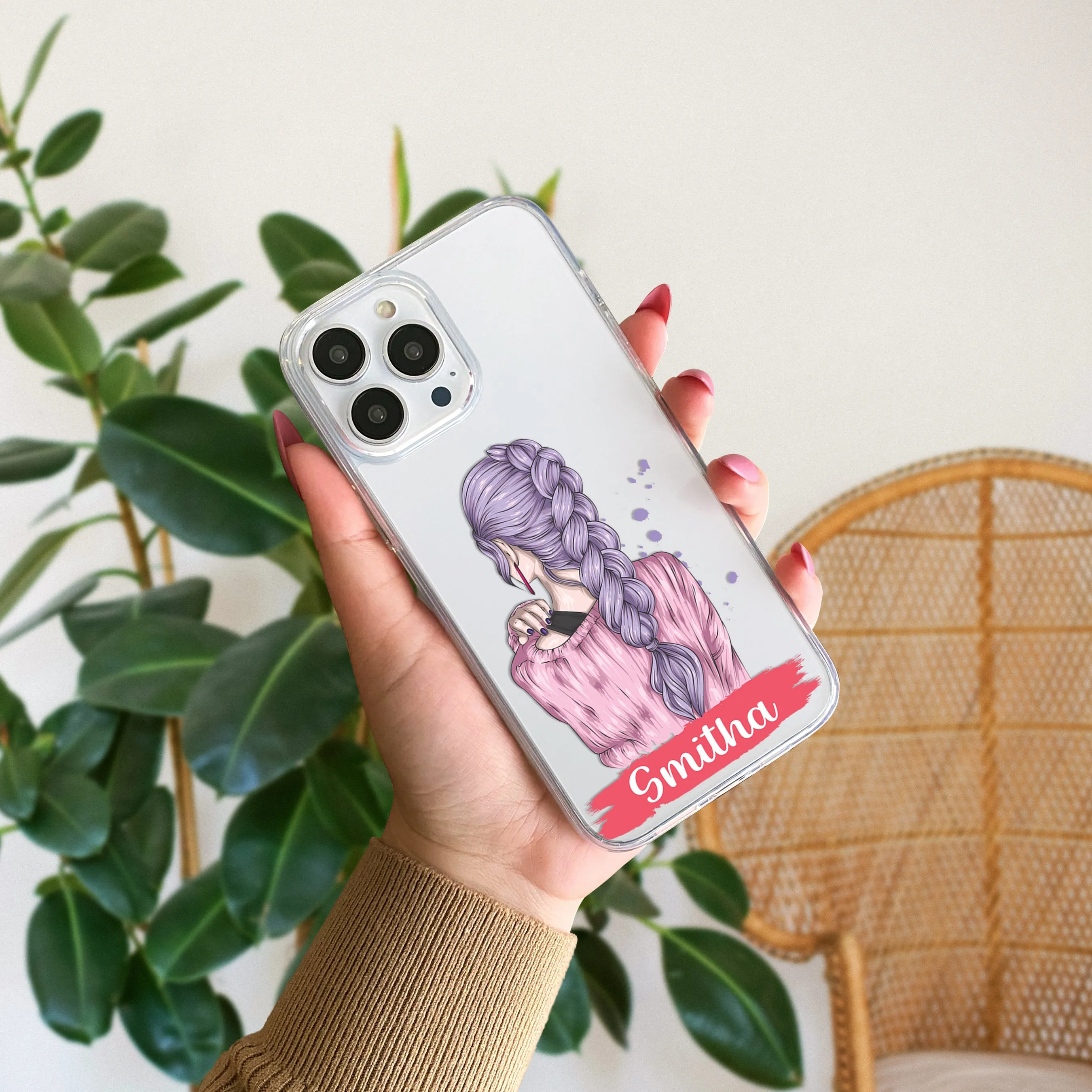 Braid Girl Customize Transparent Silicon Case For OnePlus