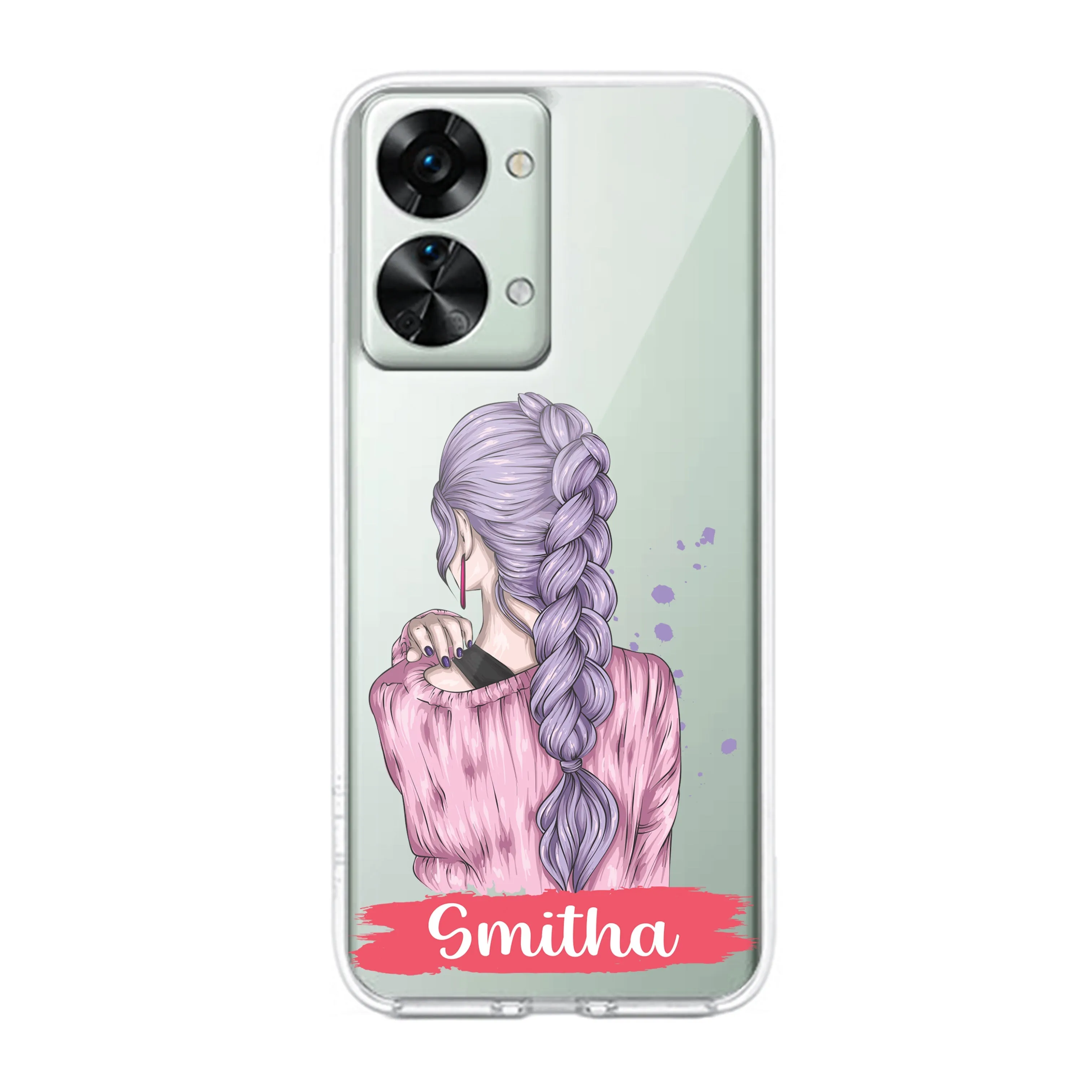 Braid Girl Customize Transparent Silicon Case For OnePlus