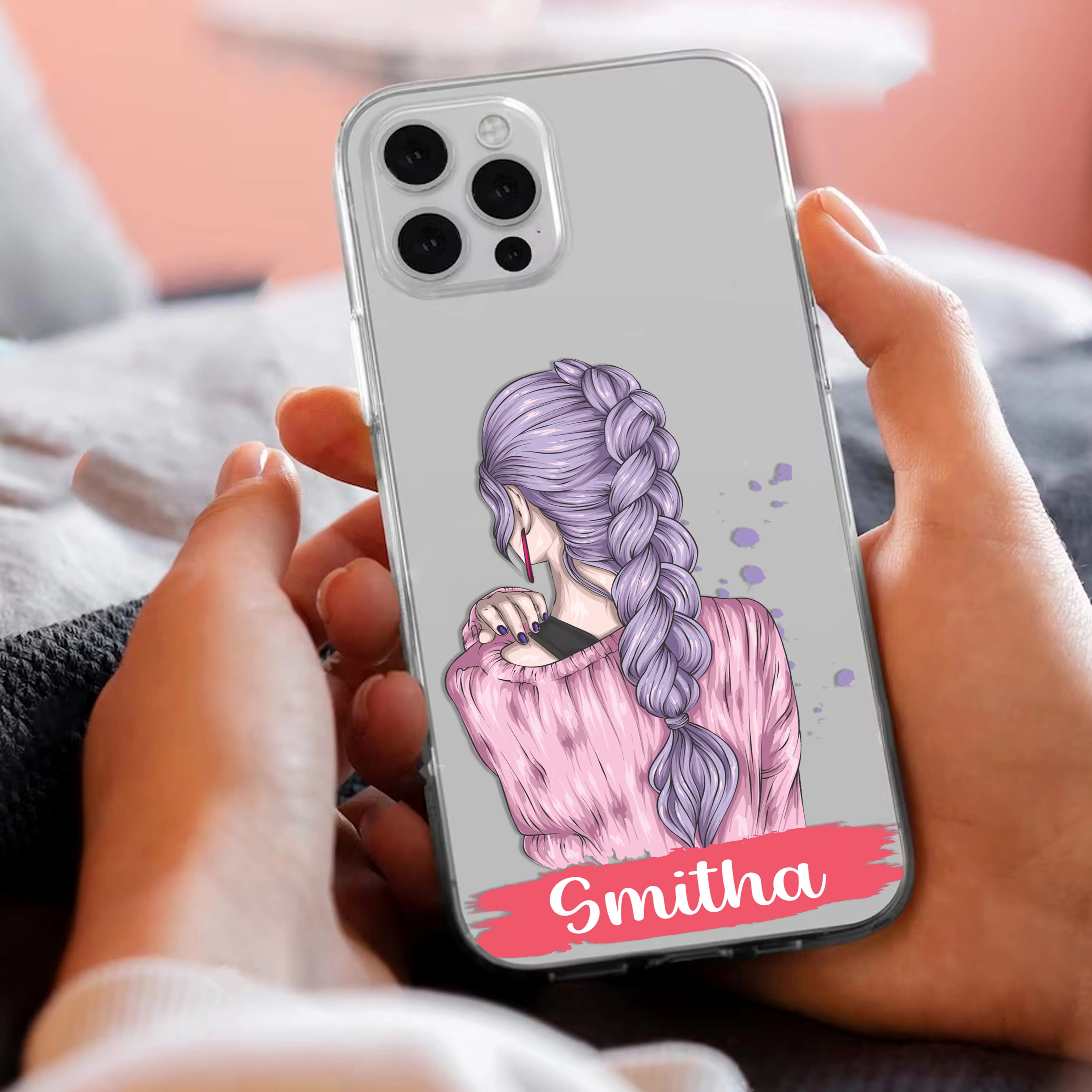 Braid Girl Customize Transparent Silicon Case For OnePlus