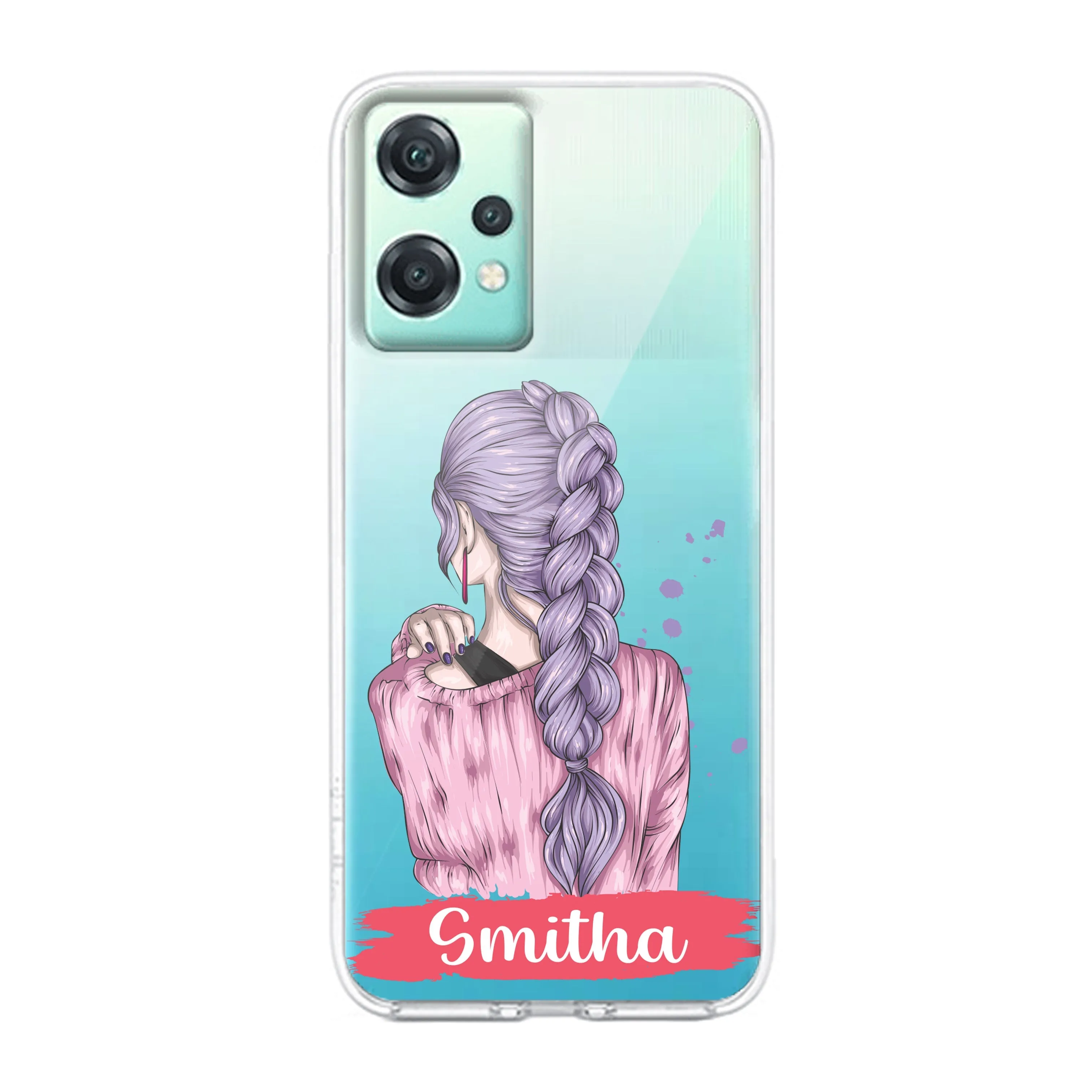 Braid Girl Customize Transparent Silicon Case For OnePlus