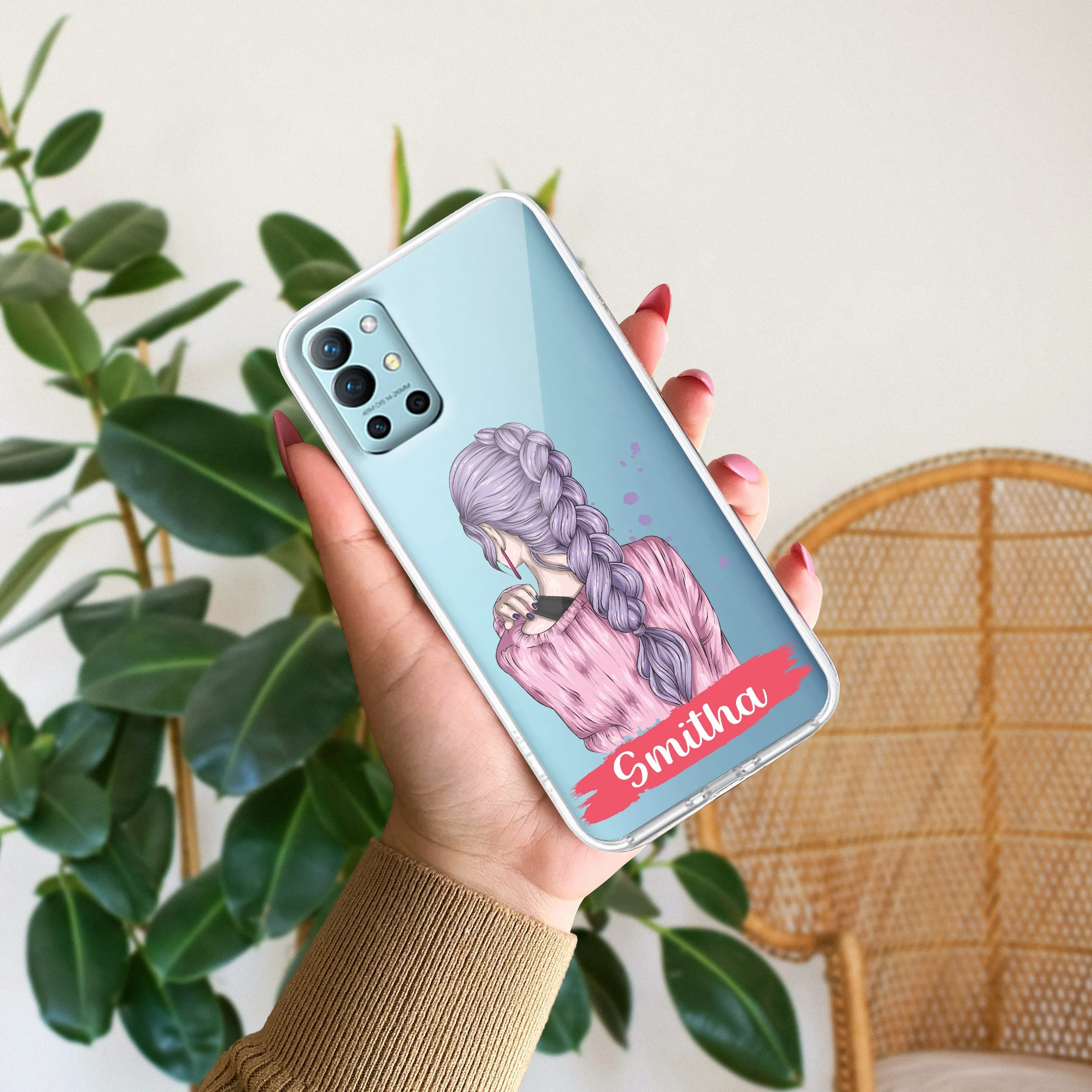 Braid Girl Customize Transparent Silicon Case For OnePlus